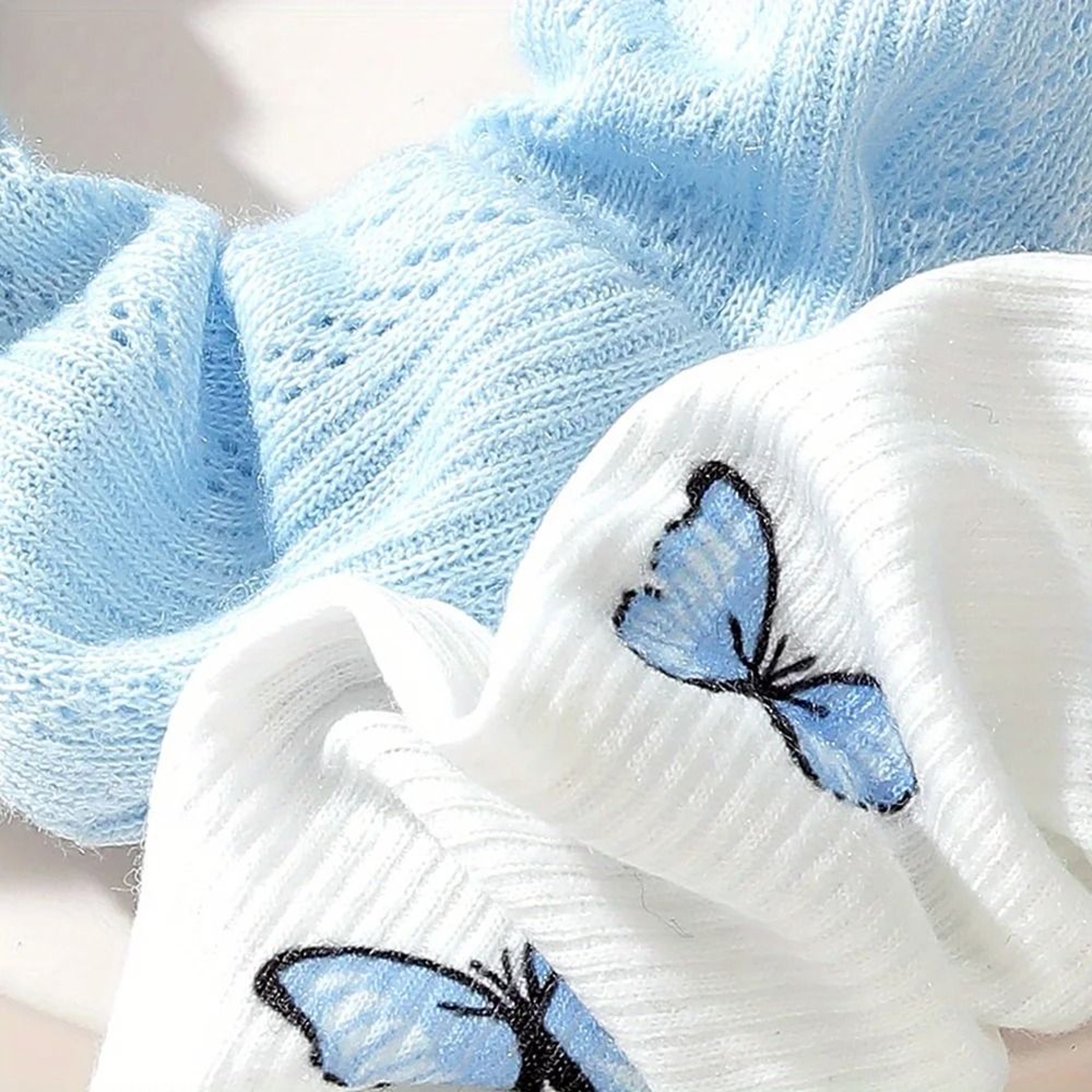 2pcs Butterfly Print Hair Ties  Elastic Headbands 4