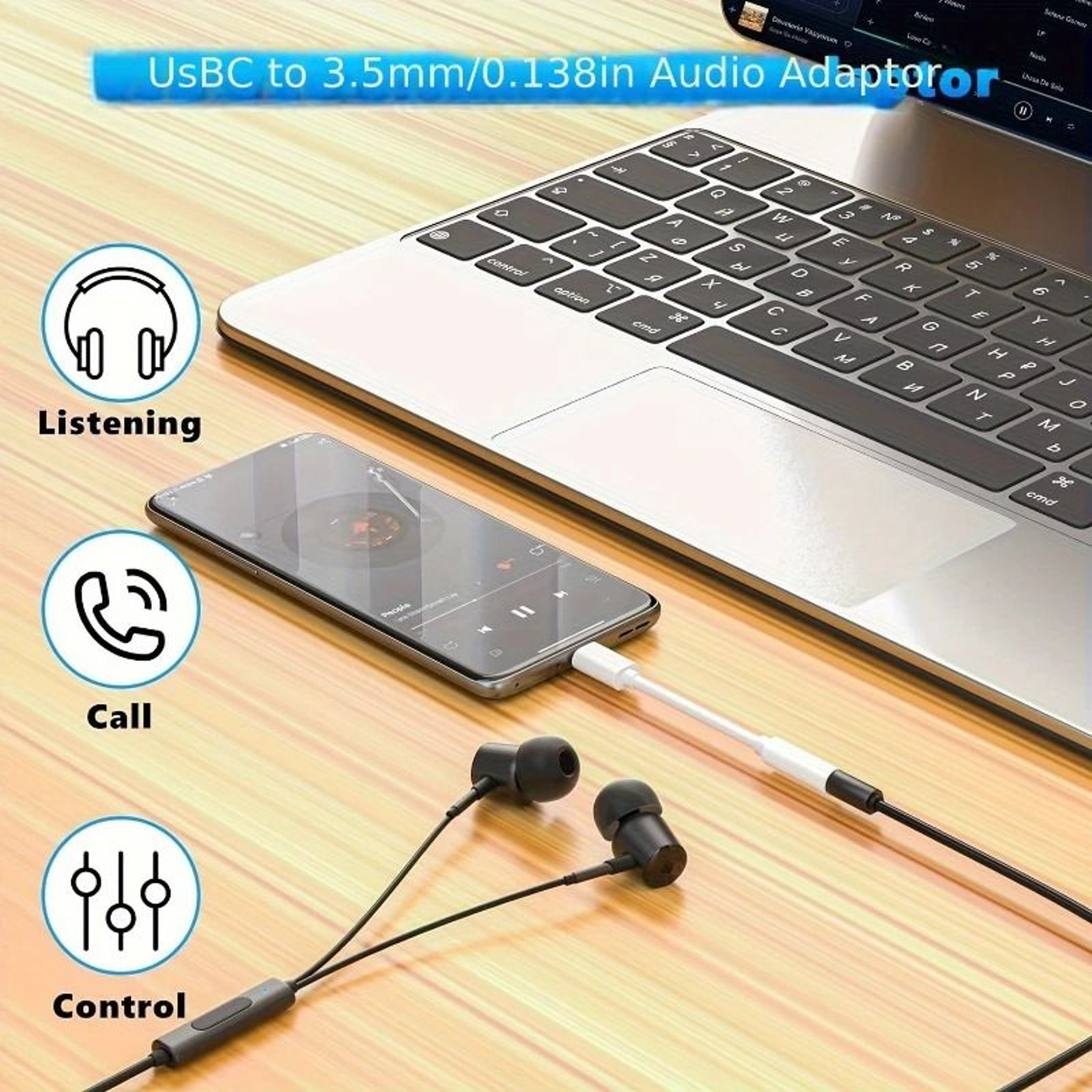 TypeC  8Pin To 35mm Aux Audio Adapter 5