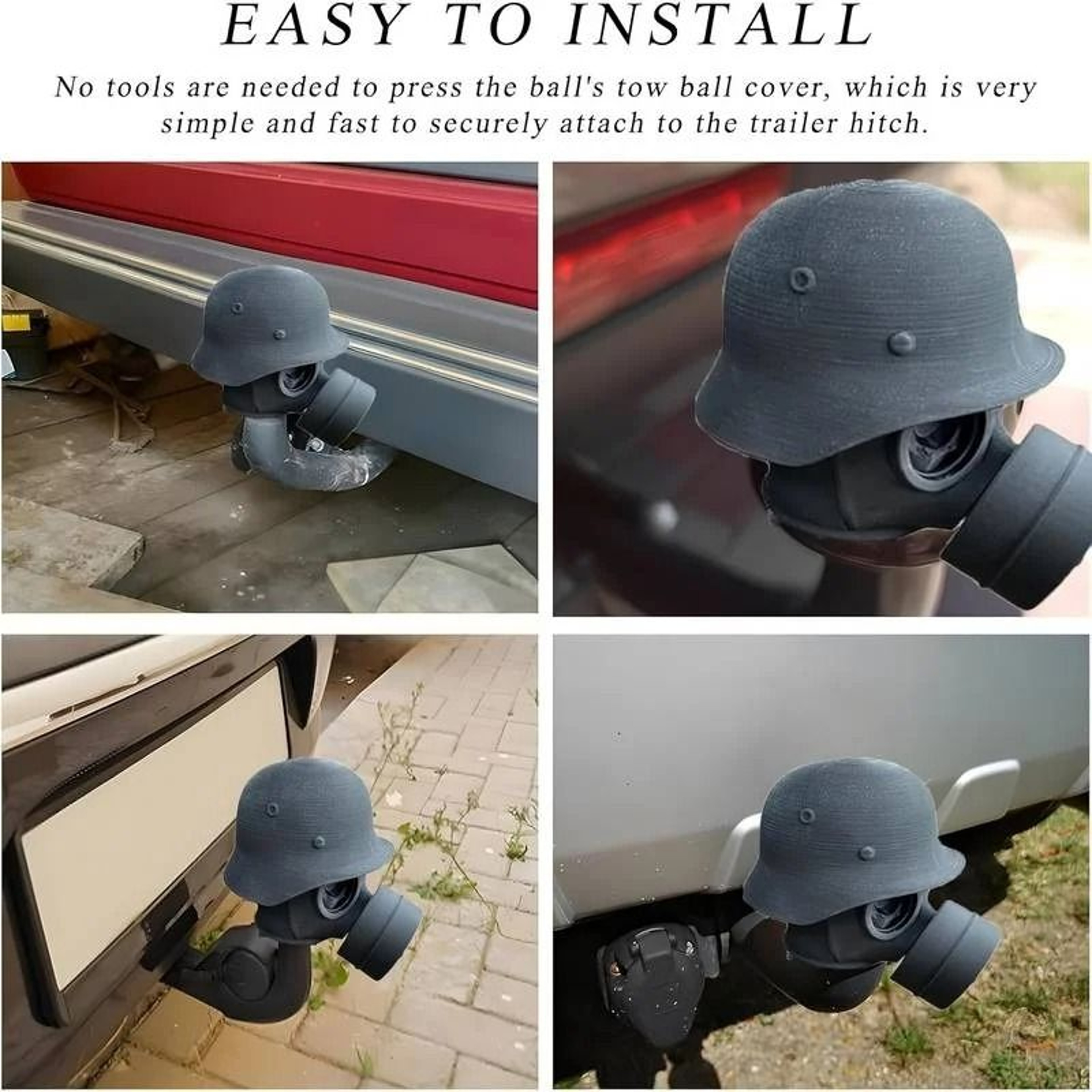 Universal HeavyDuty Steel Helmet Trailer Hitch Cover 5