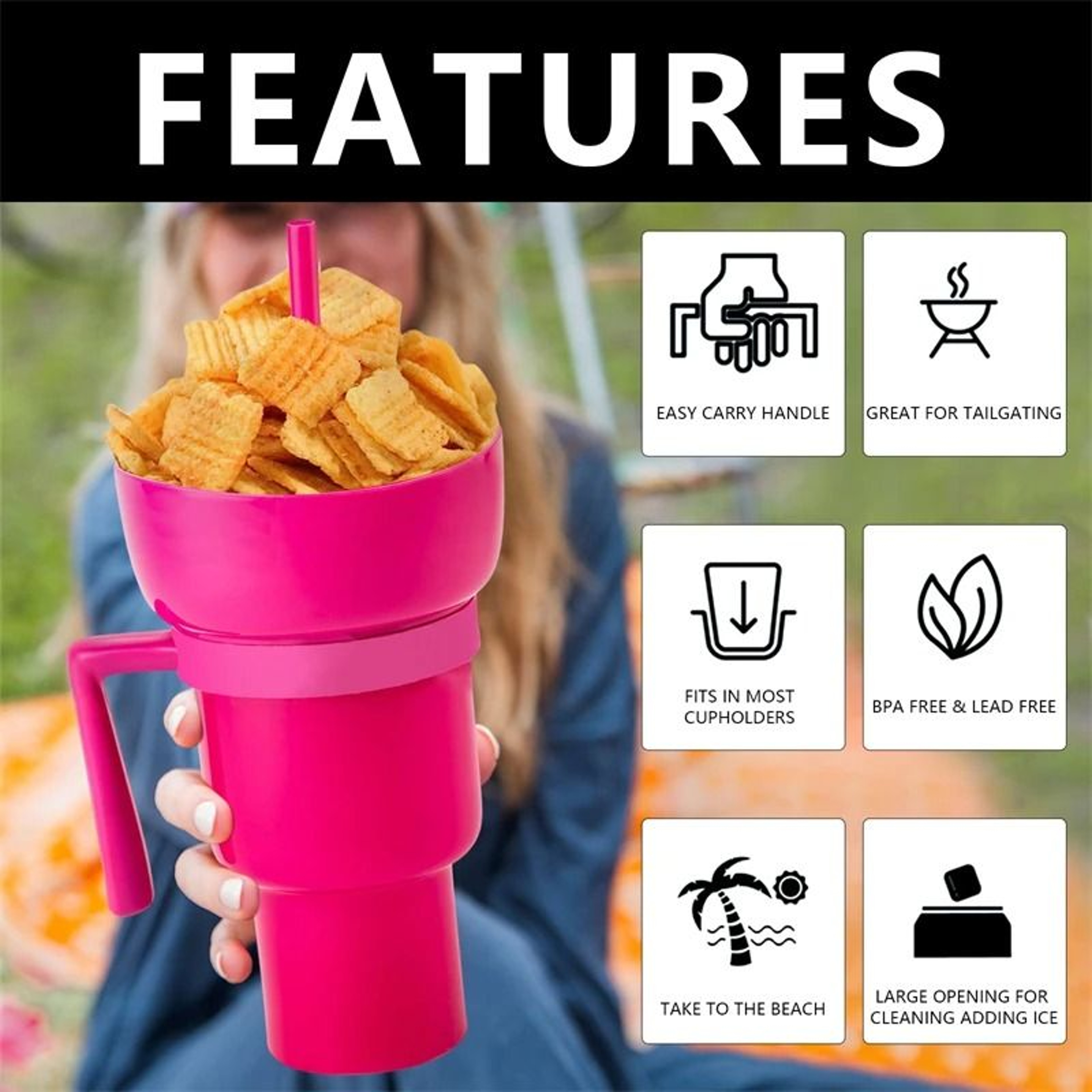 2In1 Stadium Tumbler  Snack Cup 1