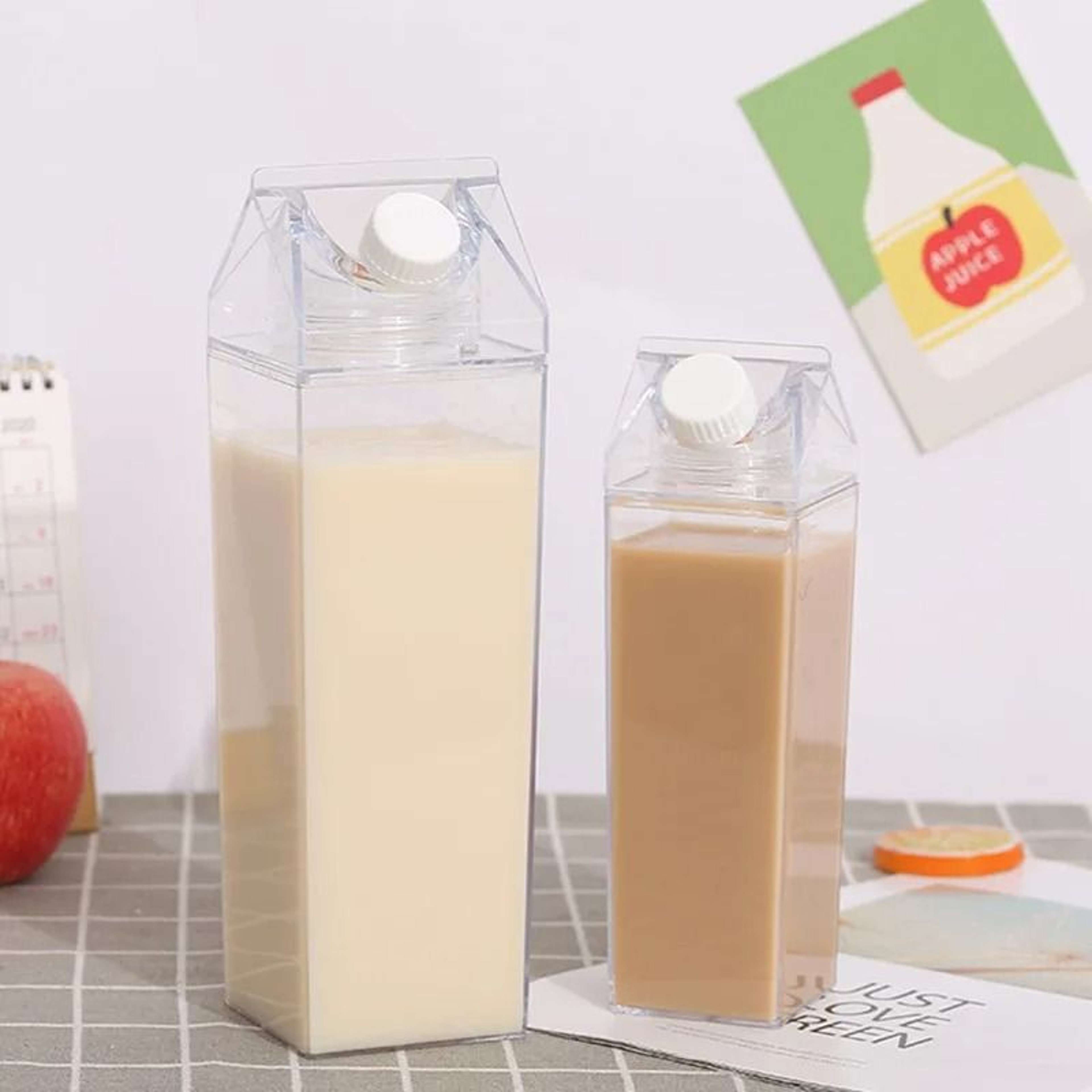 1000ml Portable Square MilkStyle Water Bottle 0