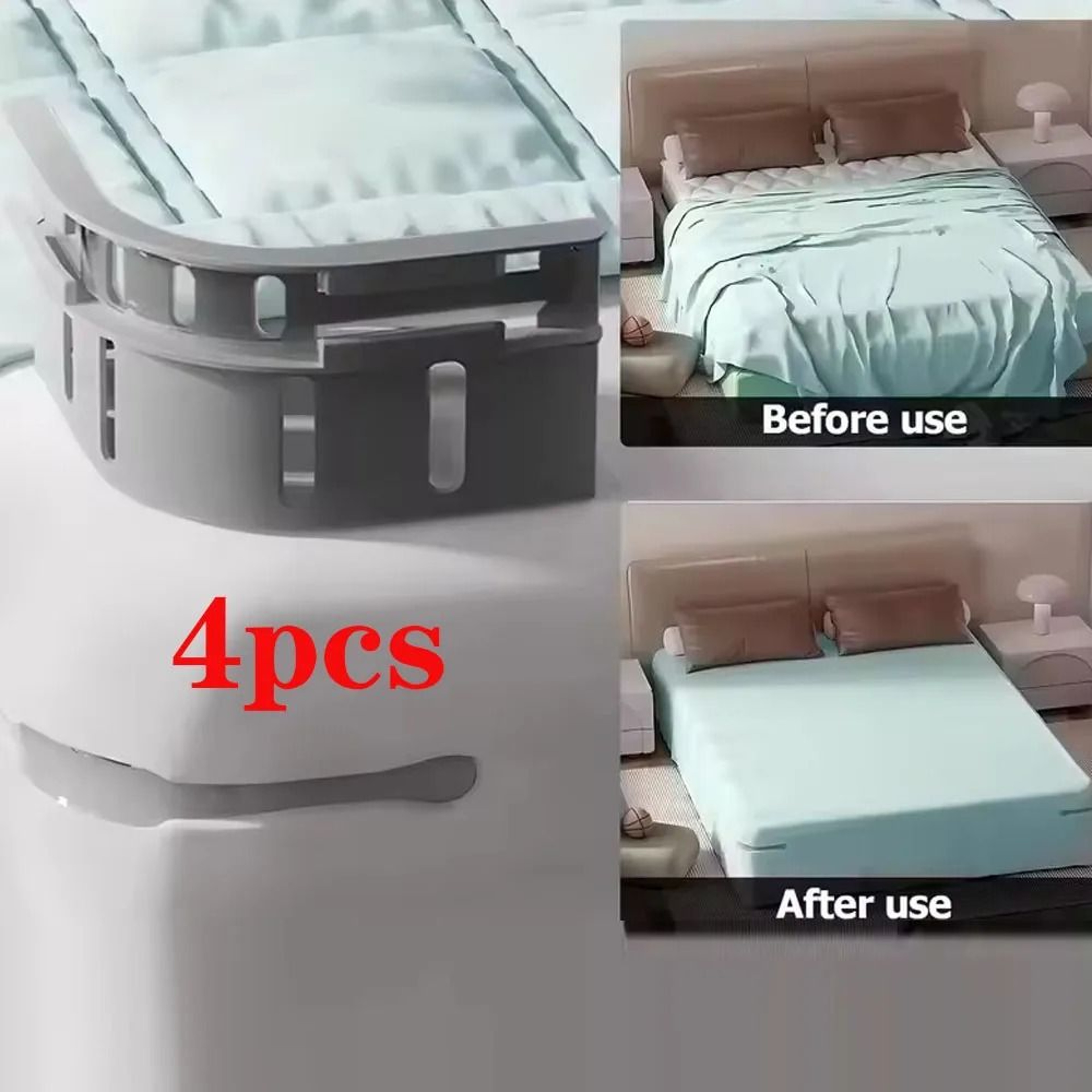 4Piece Invisible Bed Sheet Corner Tighteners 0
