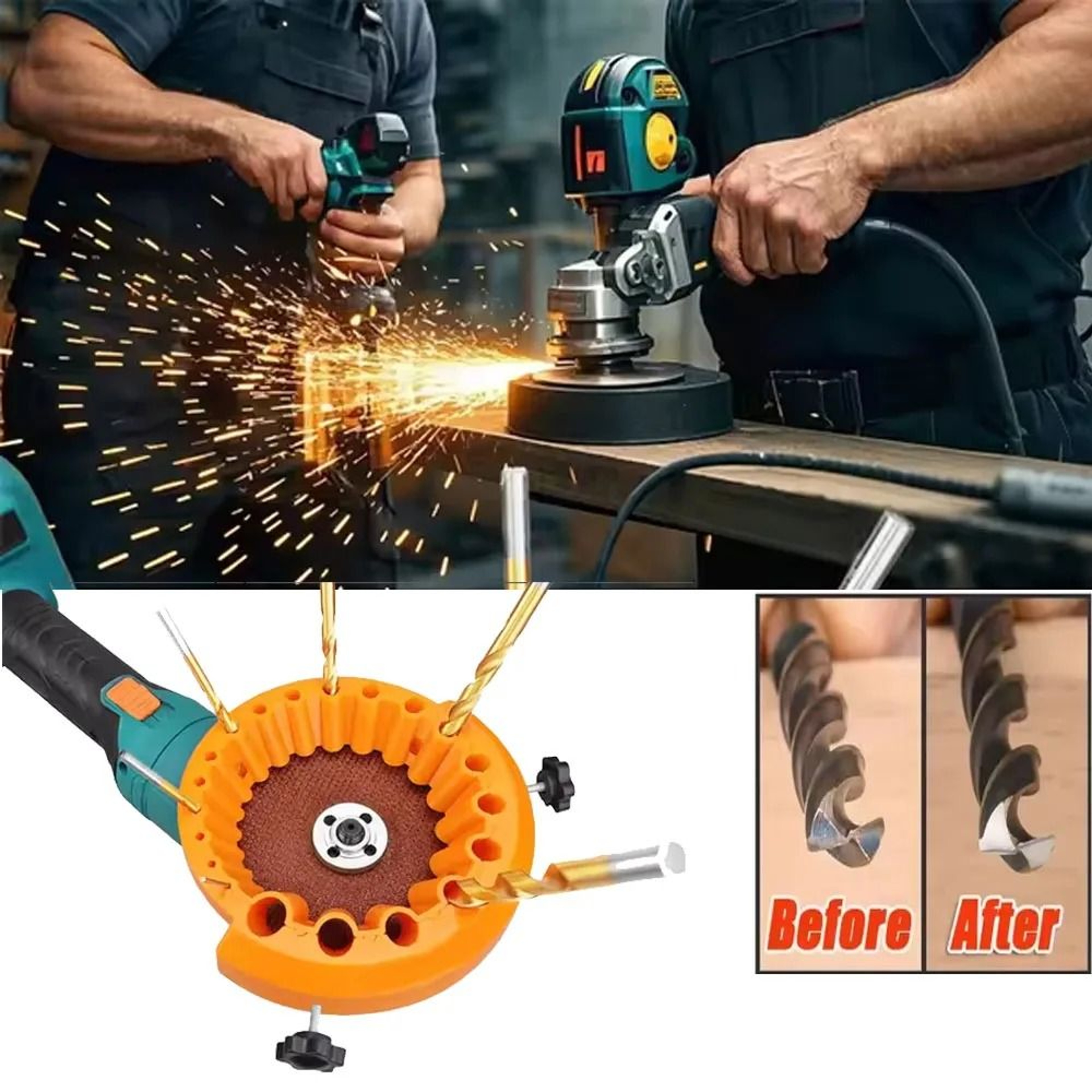 Portable Power Drill Bit Grinding Attachment MultiSpec Polishing Tool 0