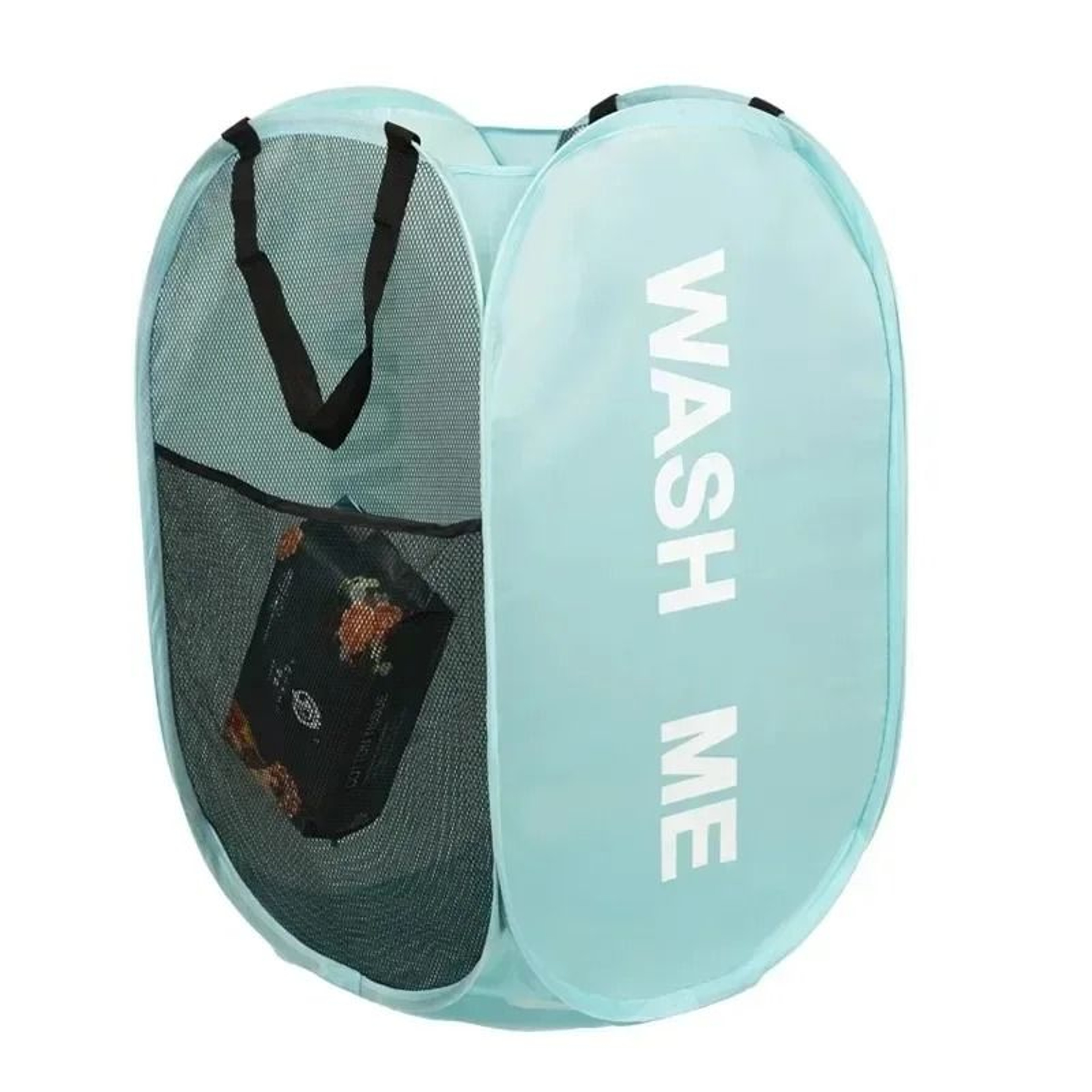 Durable Folding Mesh Laundry Basket And Toy Storage Organizer 7