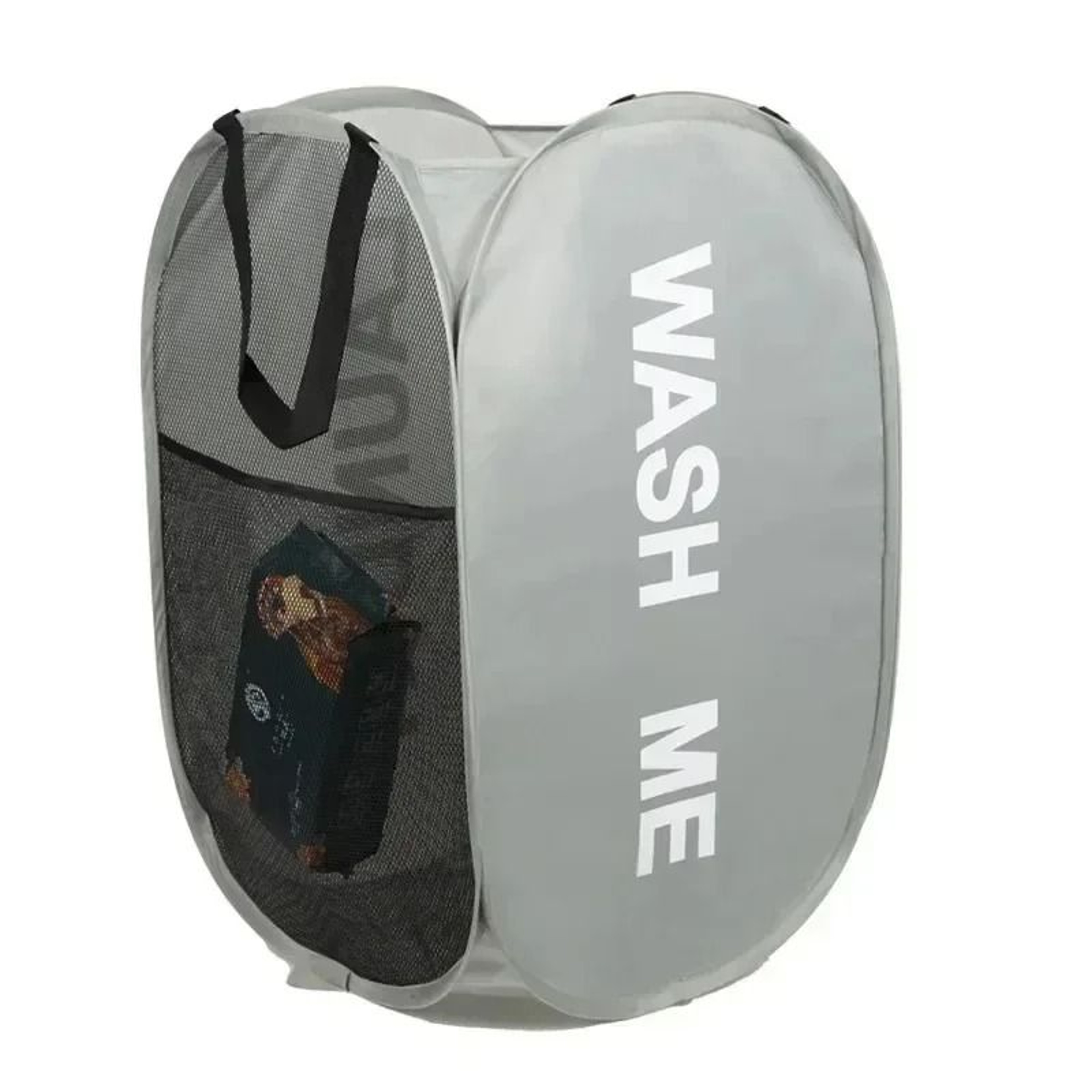 Durable Folding Mesh Laundry Basket And Toy Storage Organizer 8
