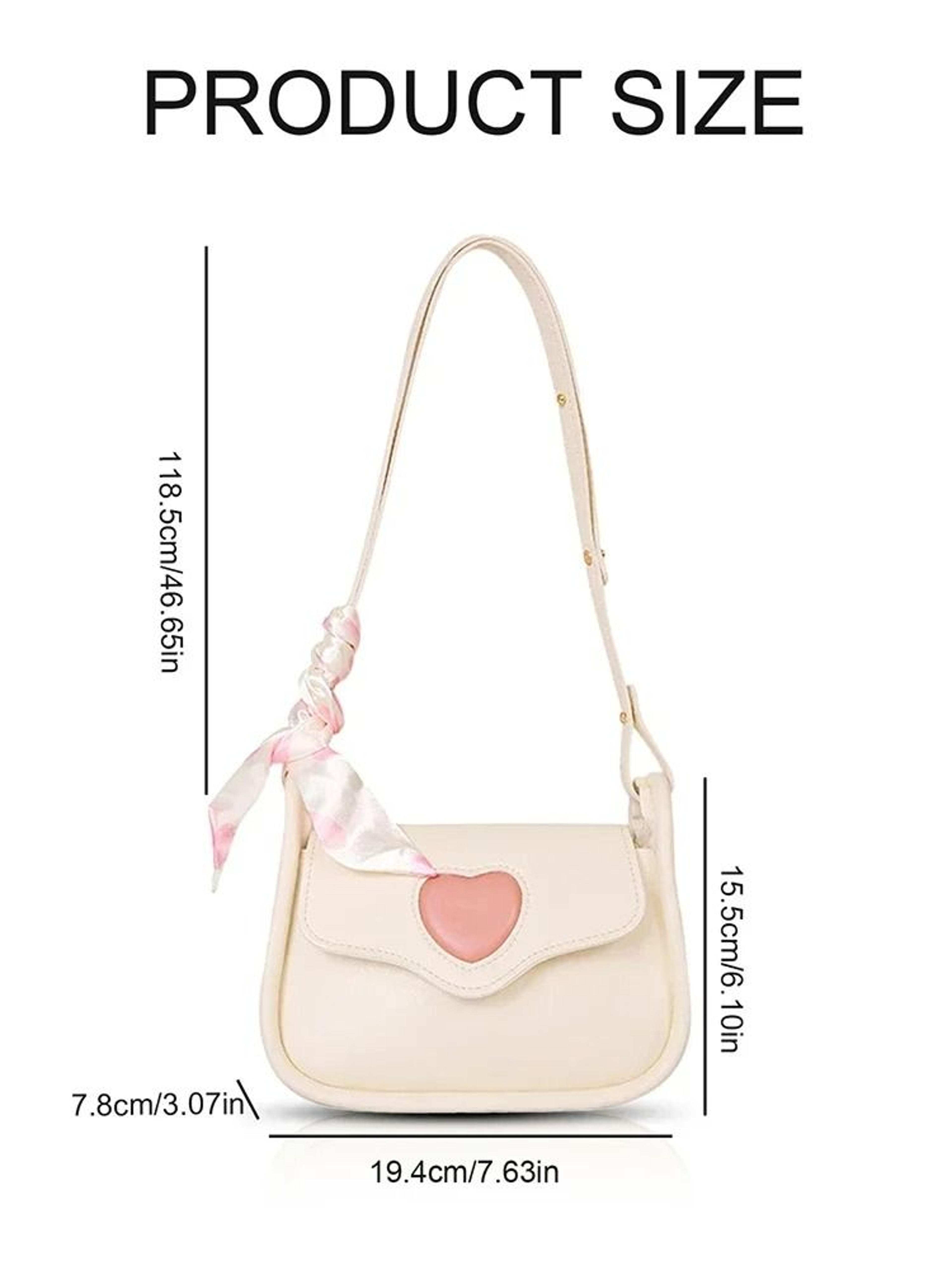 Fashion Retro Love Heart Saddle Shoulder Bag 5