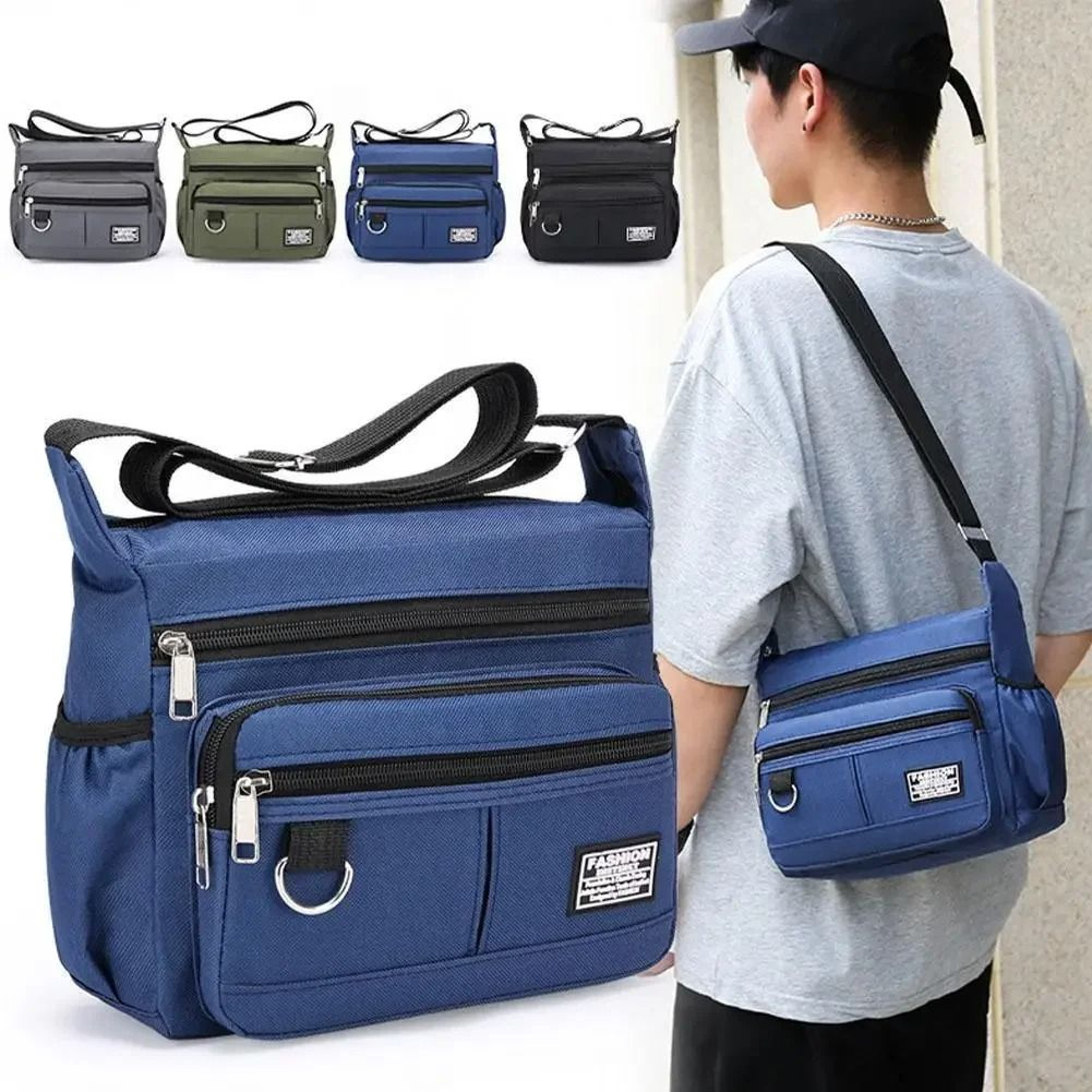 Professional Mens Large Capacity MultiLayer Crossbody Bag 0