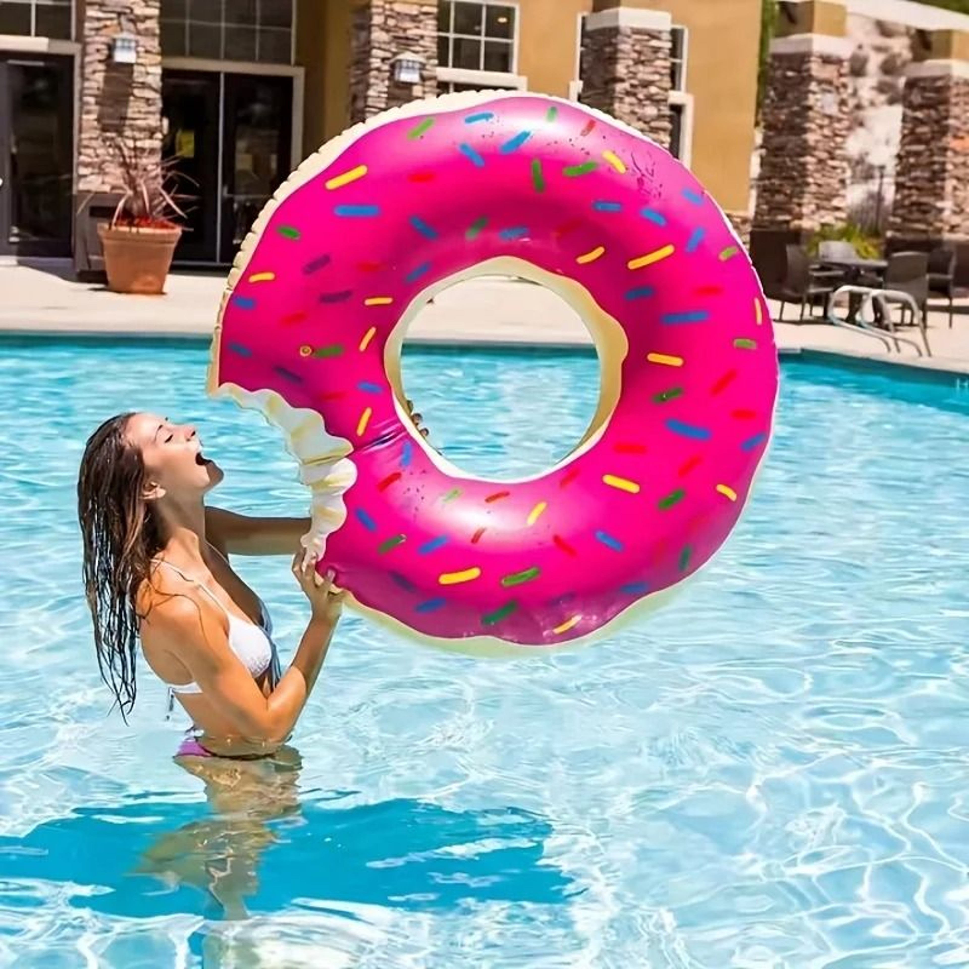 DonutShaped Inflatable Pool Float 4