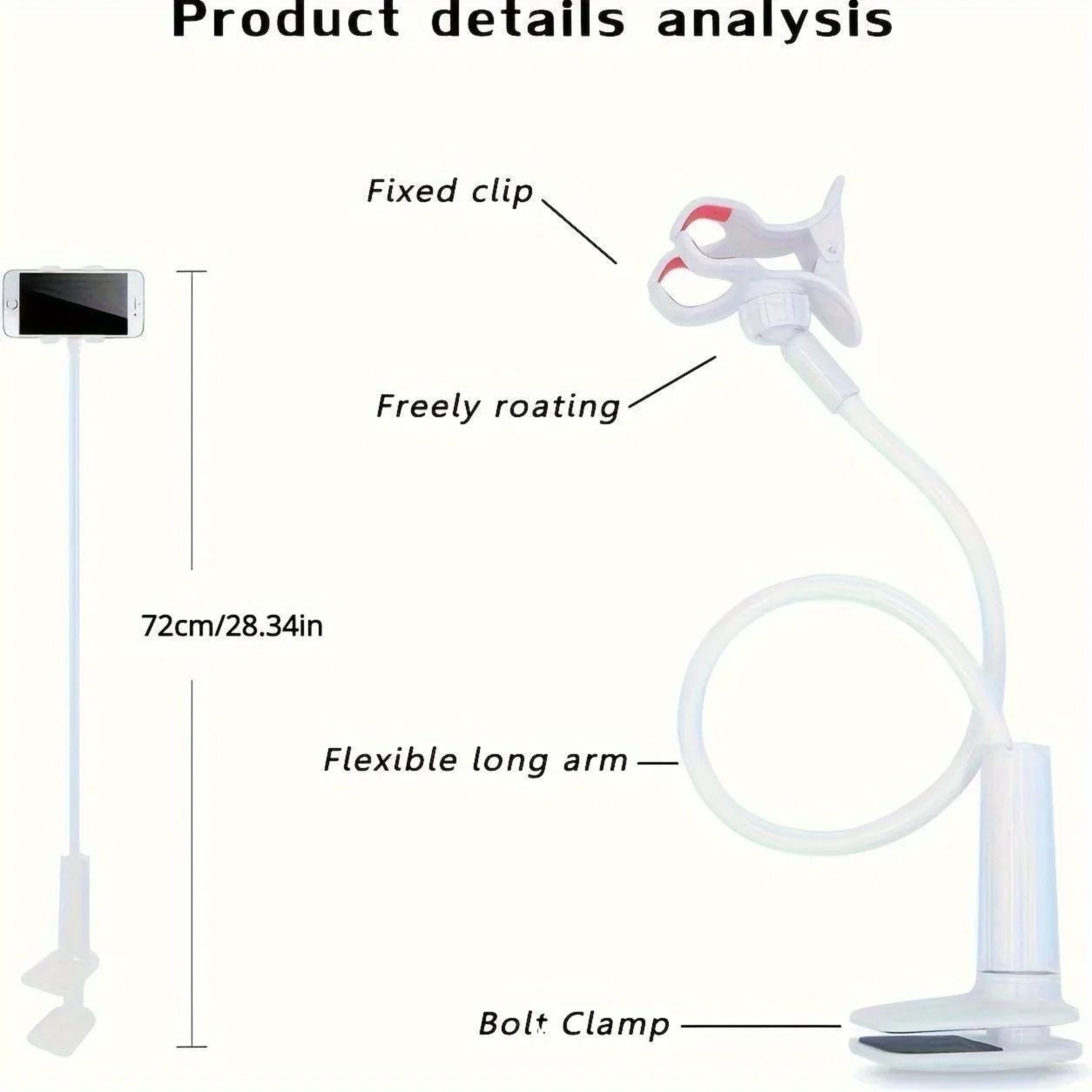 Flexible Long Arm Gooseneck Phone Stand 4