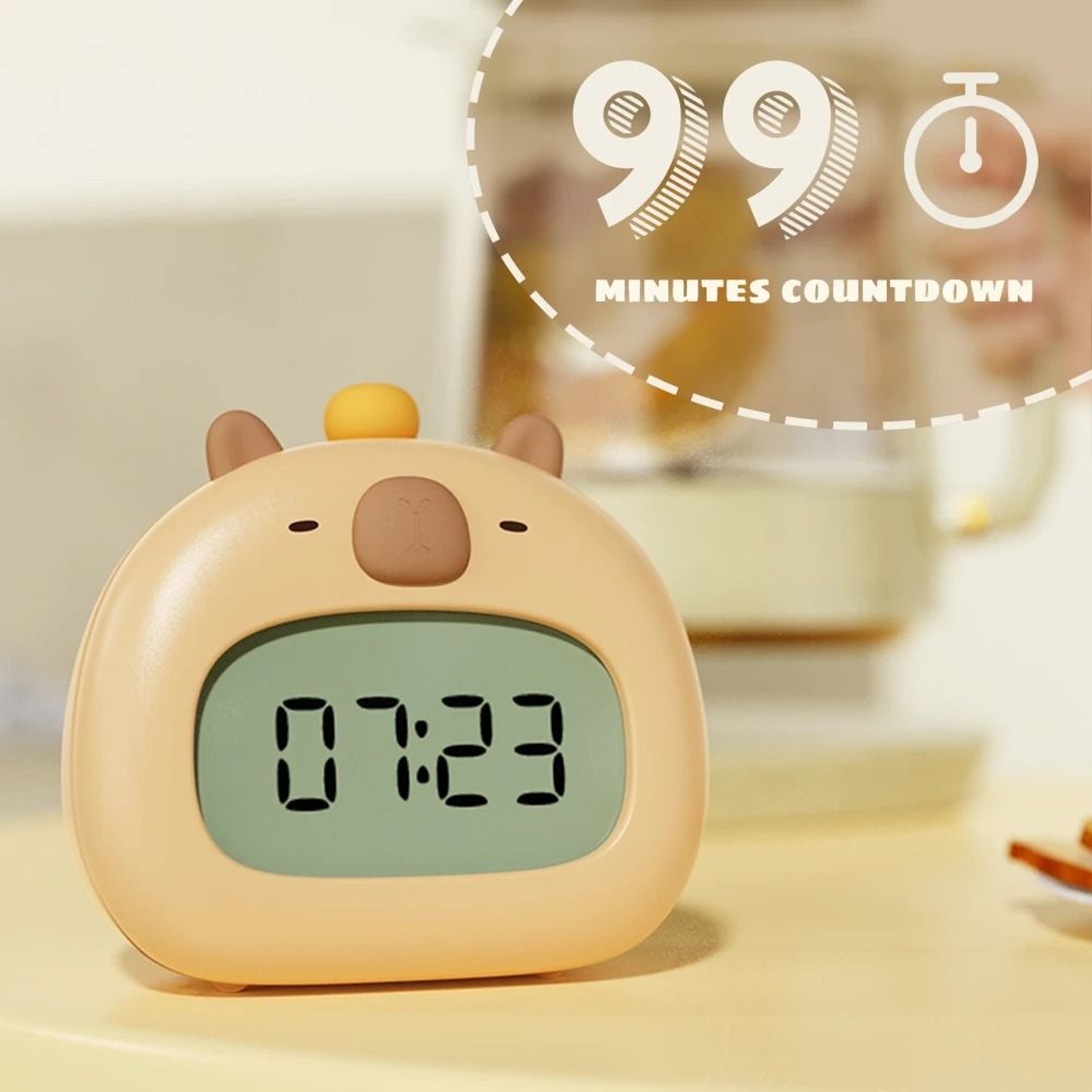 Cute Capybara Bedside LED Kids Alarm Clock 4
