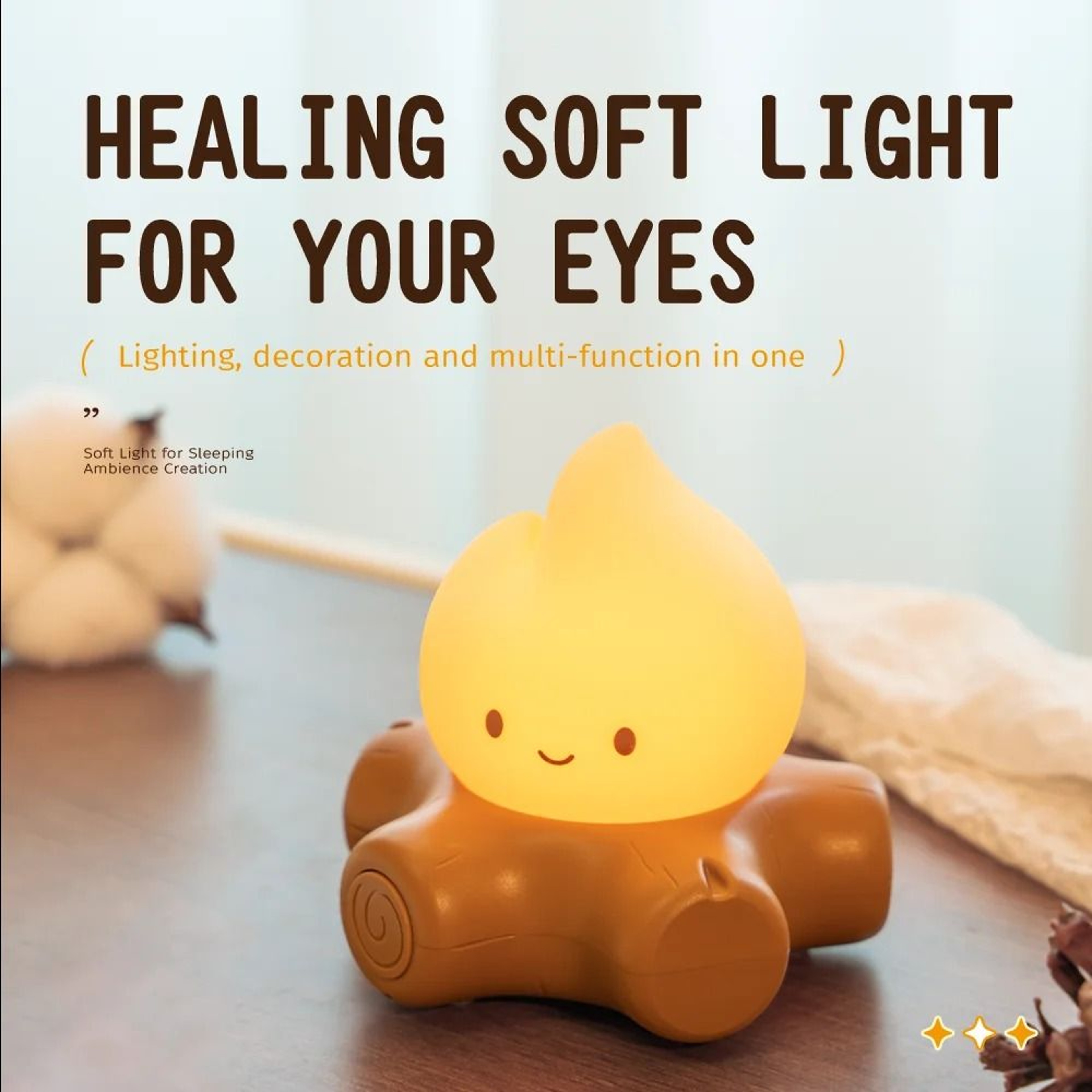 Cute Campfire Soft Silicone Night Light 5
