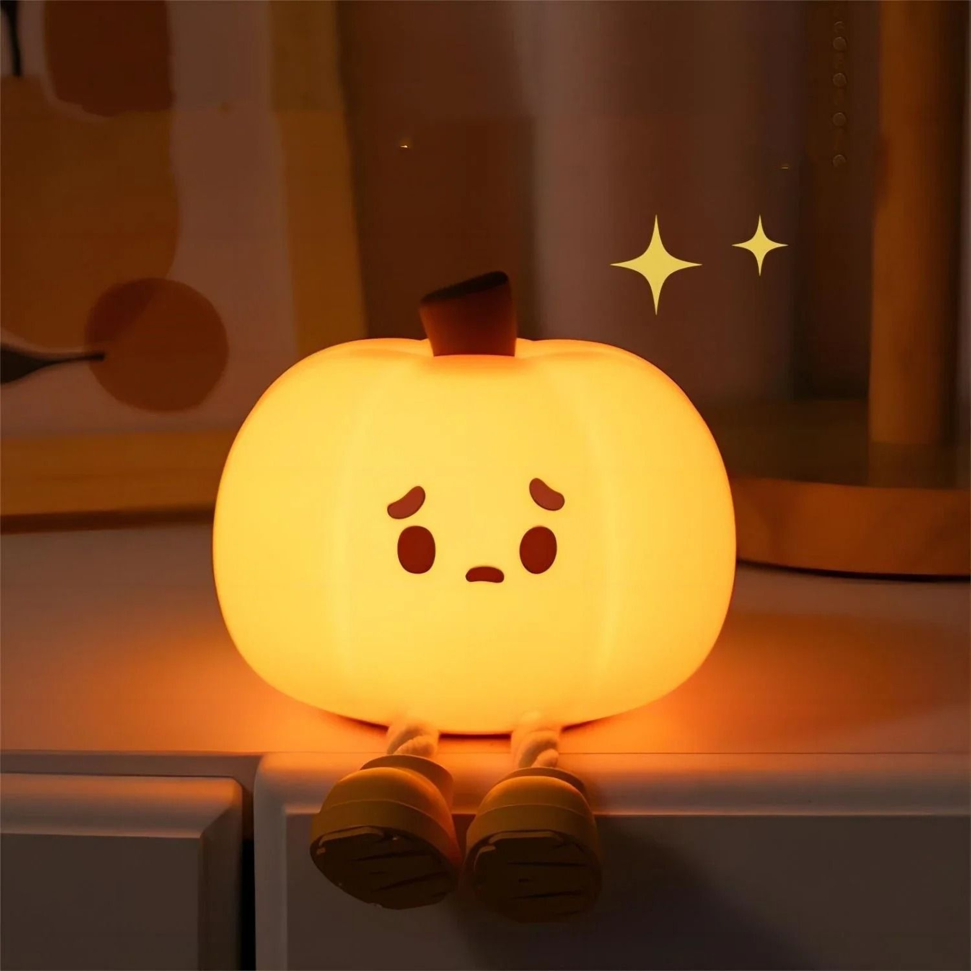 Cute Pumpkin Silicone LED Night Light 0