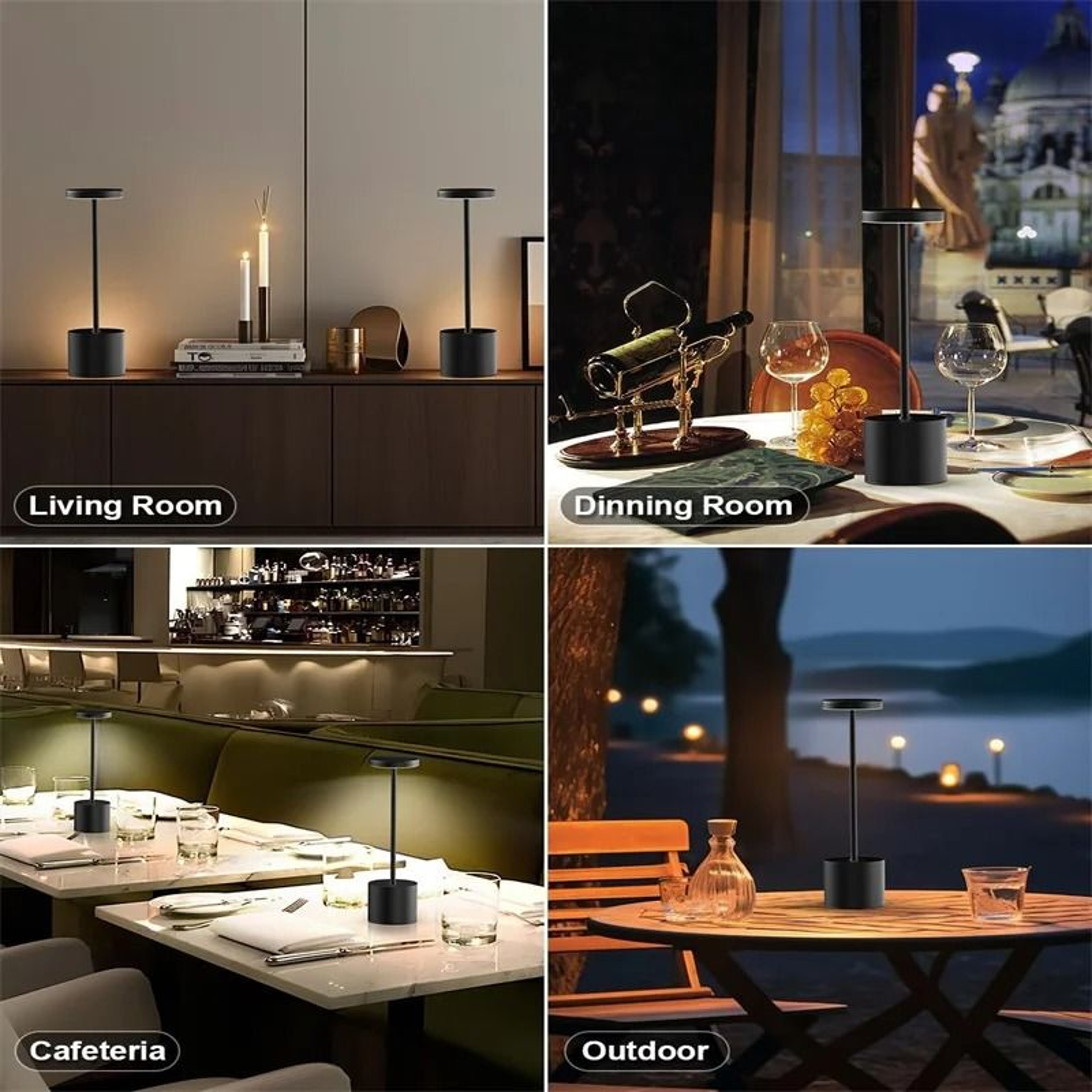 Rechargeable Simple Touch Sensor LED Table Lamp 2Piece Set 5