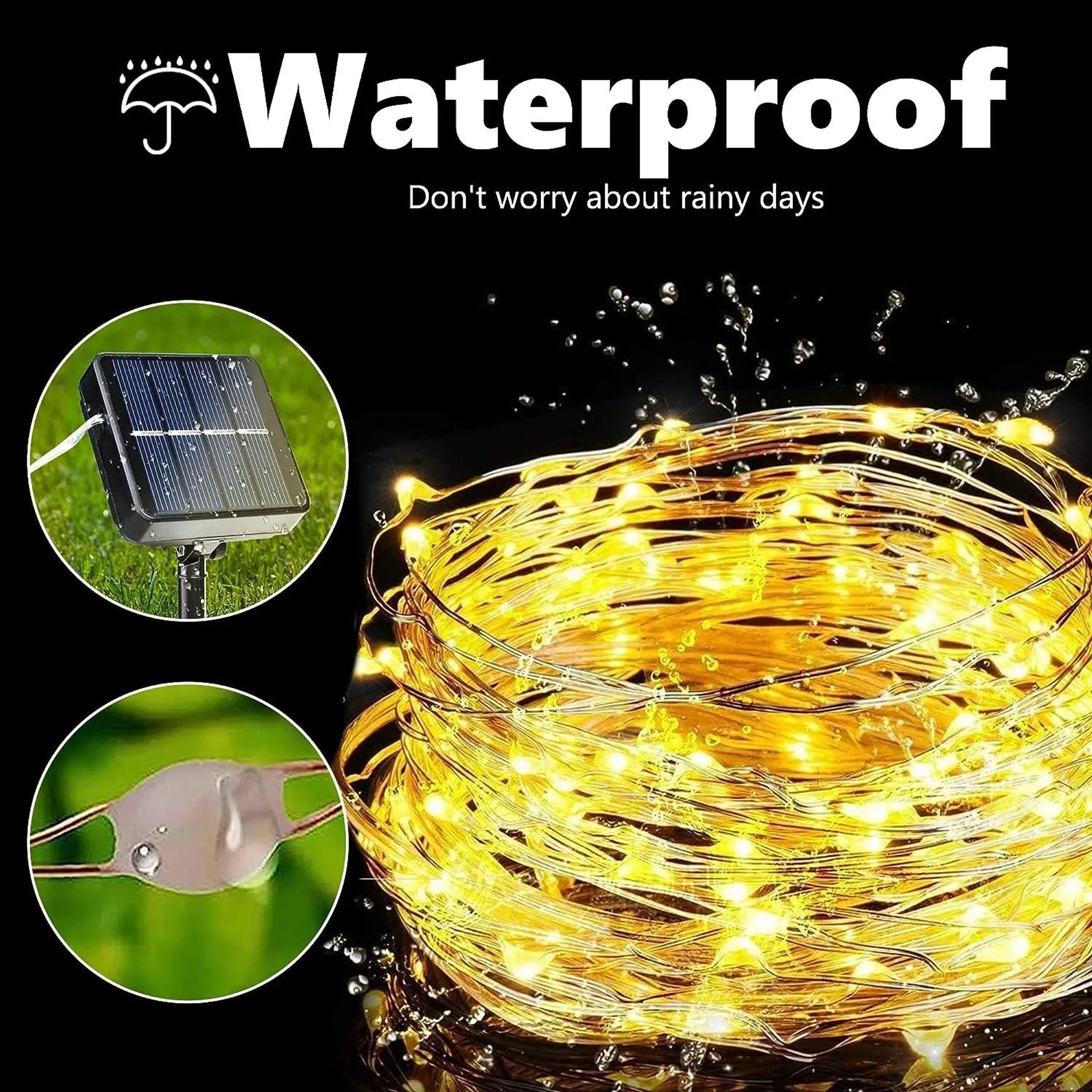 Solar Outdoor Copper Wire Fairy Lights 2