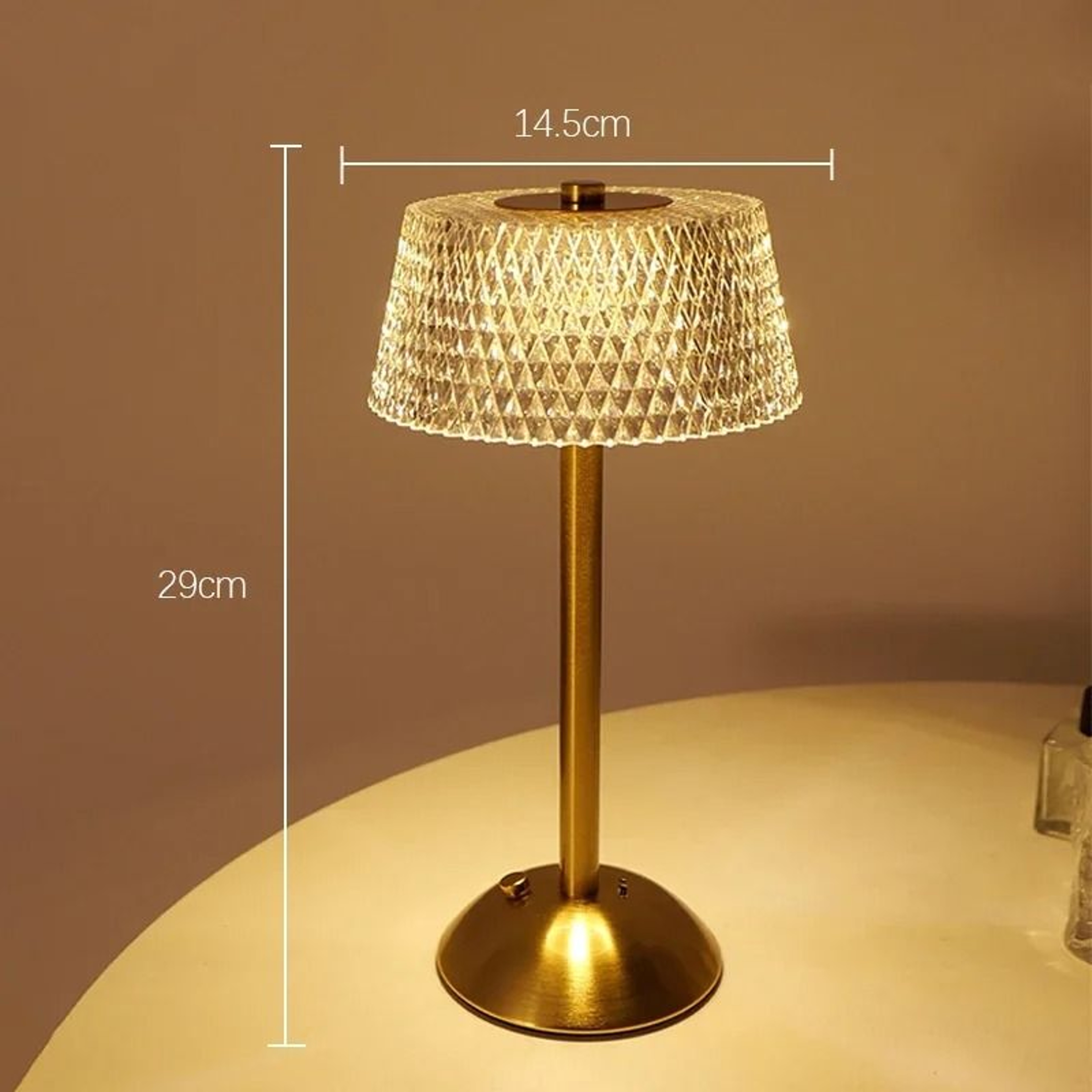 Rechargeable Crystal Glass LED Table Lamp 7
