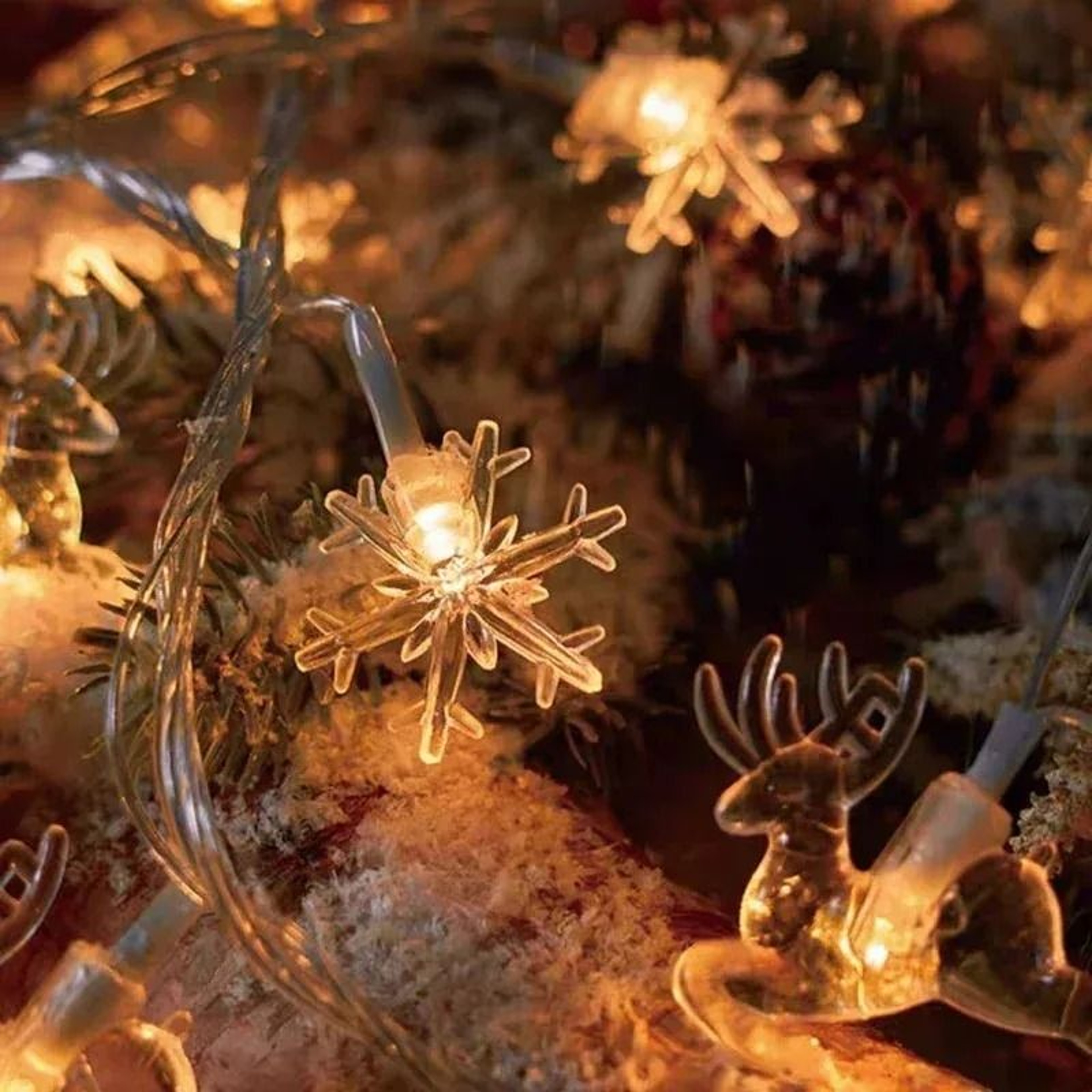LED Snowflake BatteryOperated Fairy String Lights 5