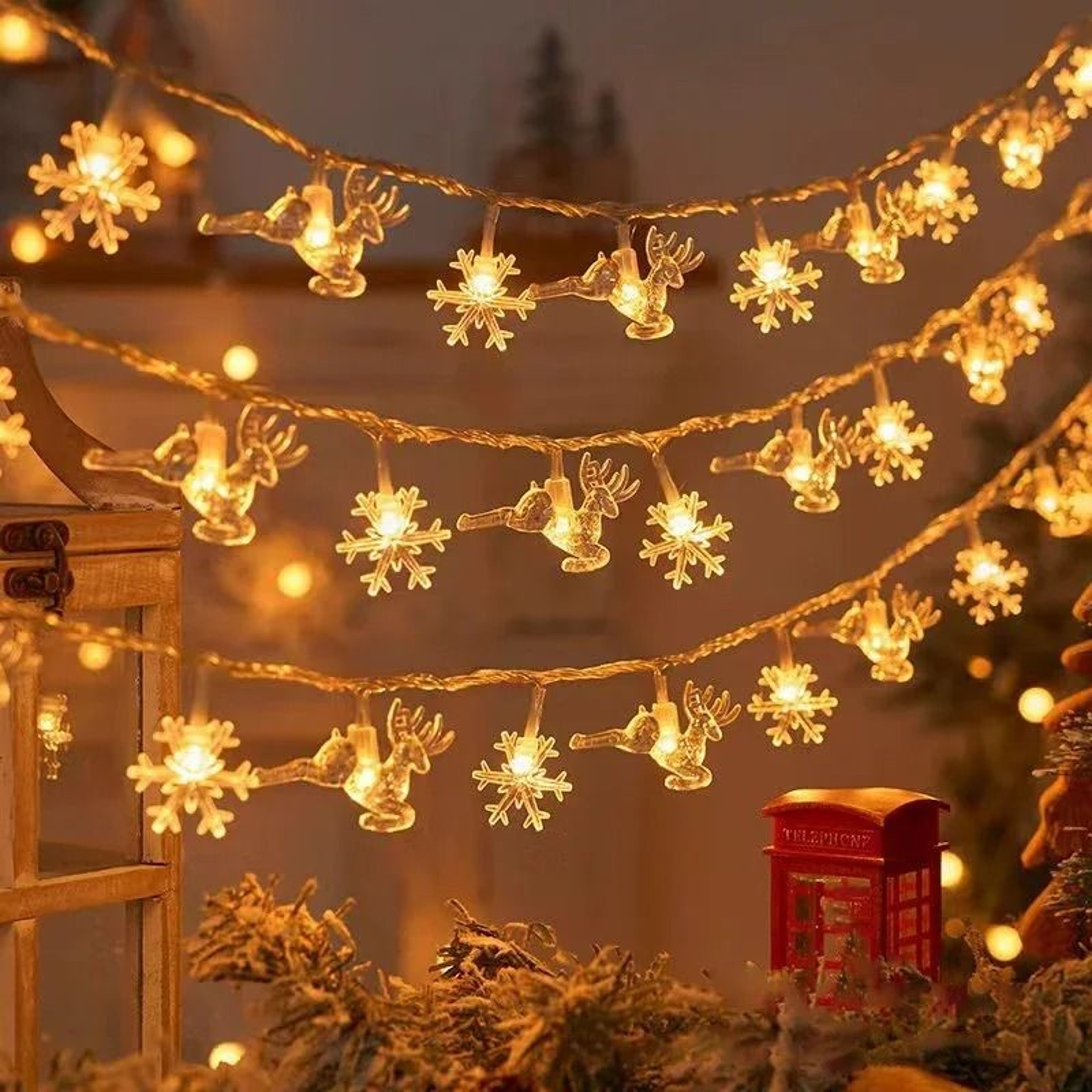 LED Snowflake BatteryOperated Fairy String Lights 8