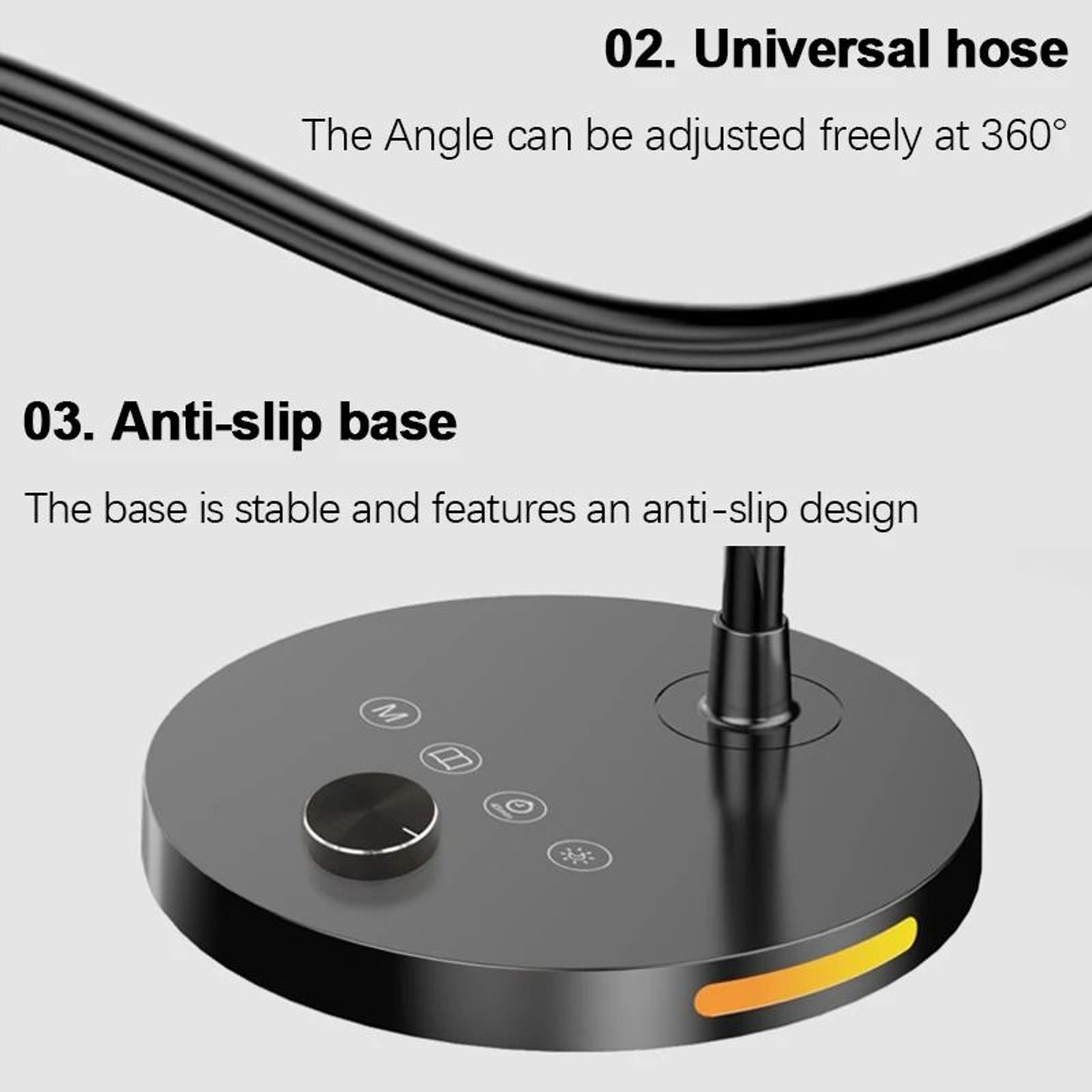 LED Desk Lamp PlugIn Knob Switch Desktop Reading Lamp 3