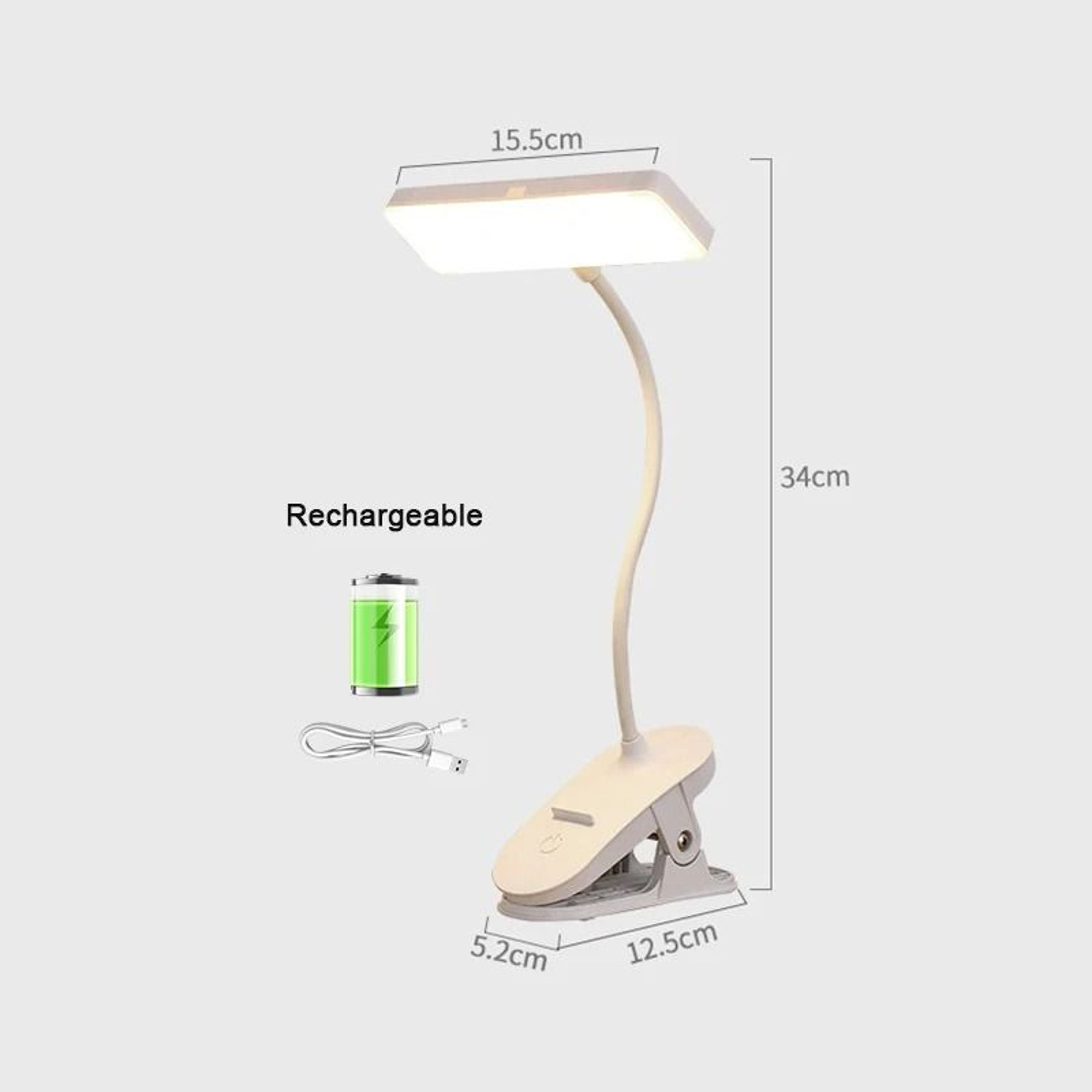 Rechargeable LED Eye Protection Clip Desktop Lamp 7