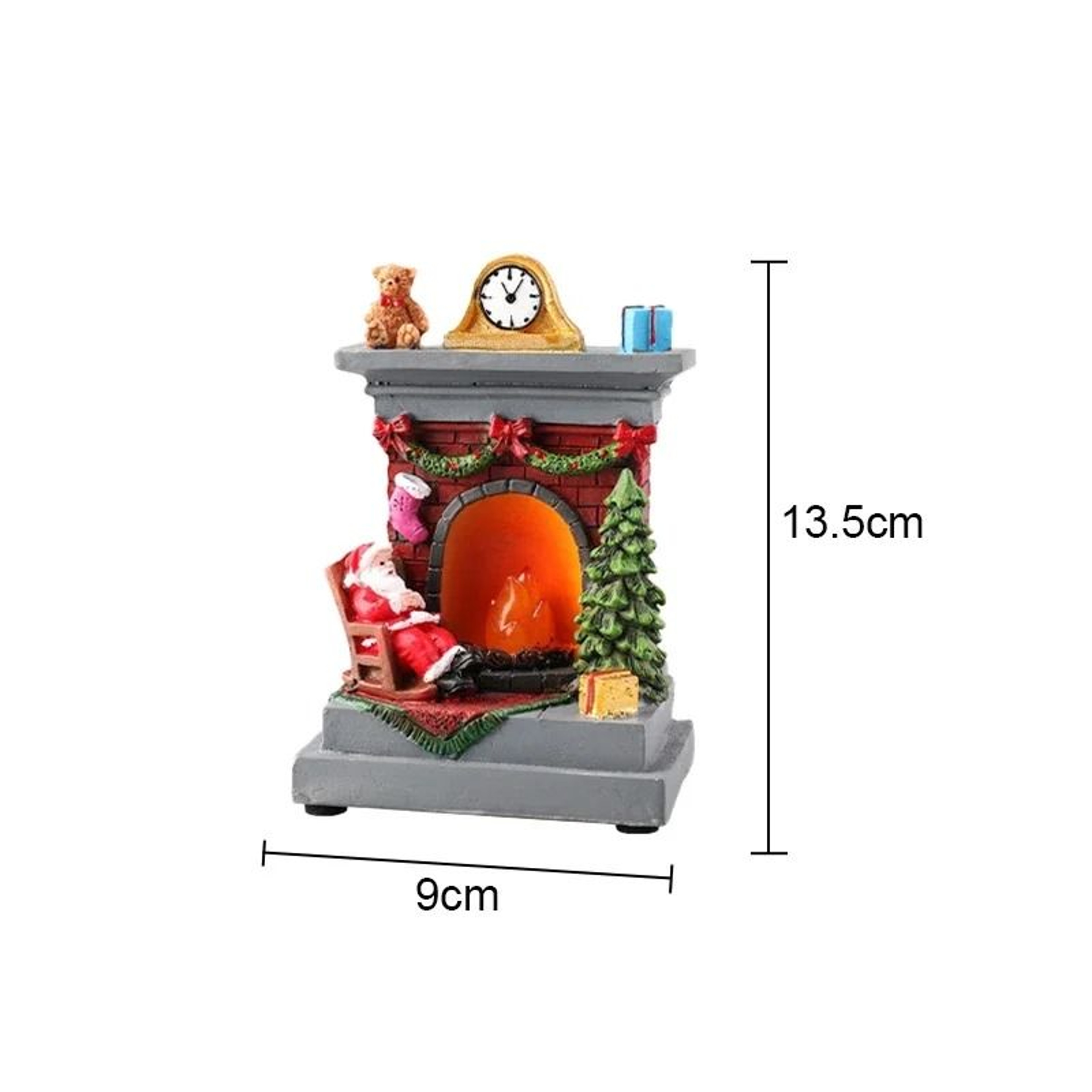 Christmas Glowing Resin Fireplace Ornaments 7