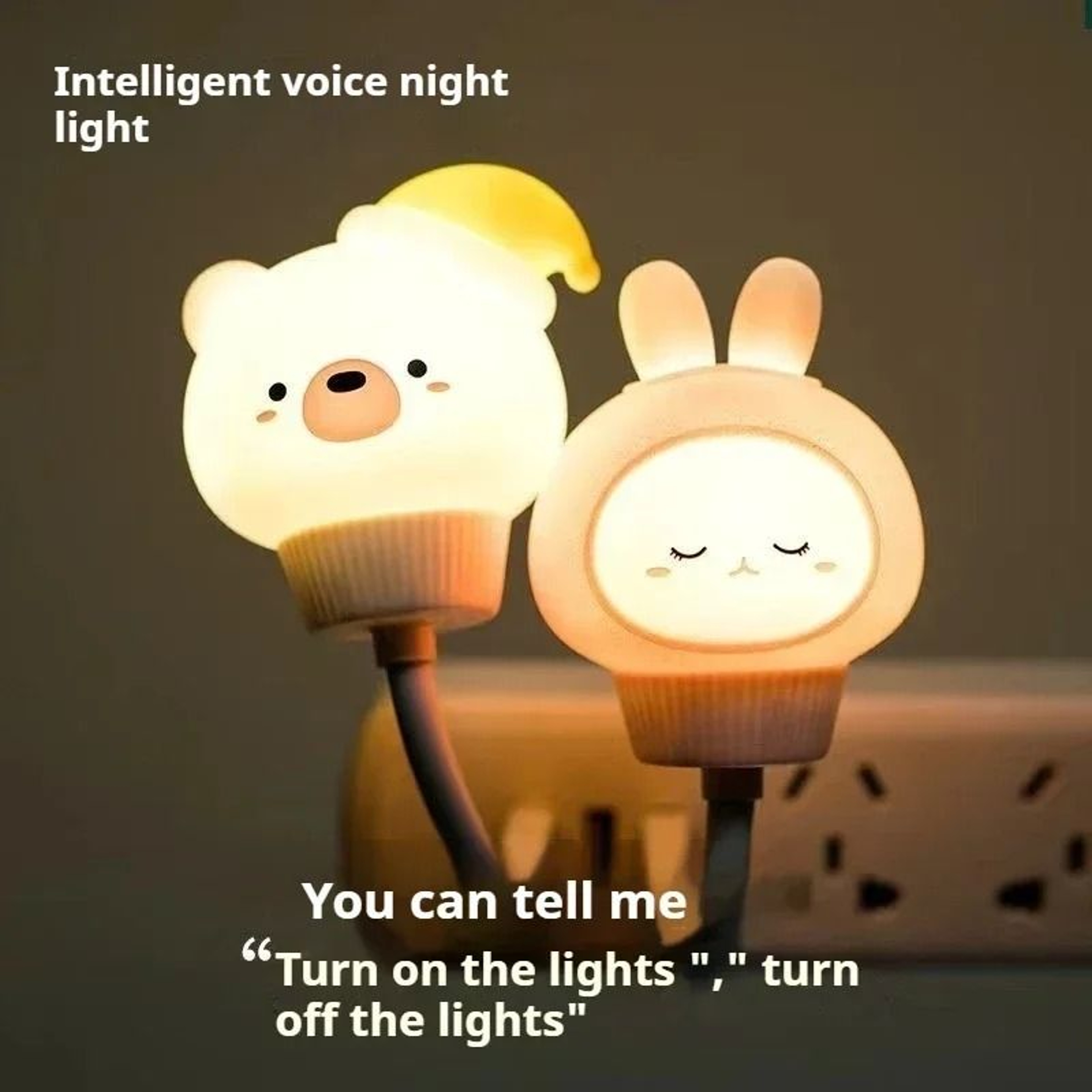 Cute Cartoon Voice Control LED Night Light 1