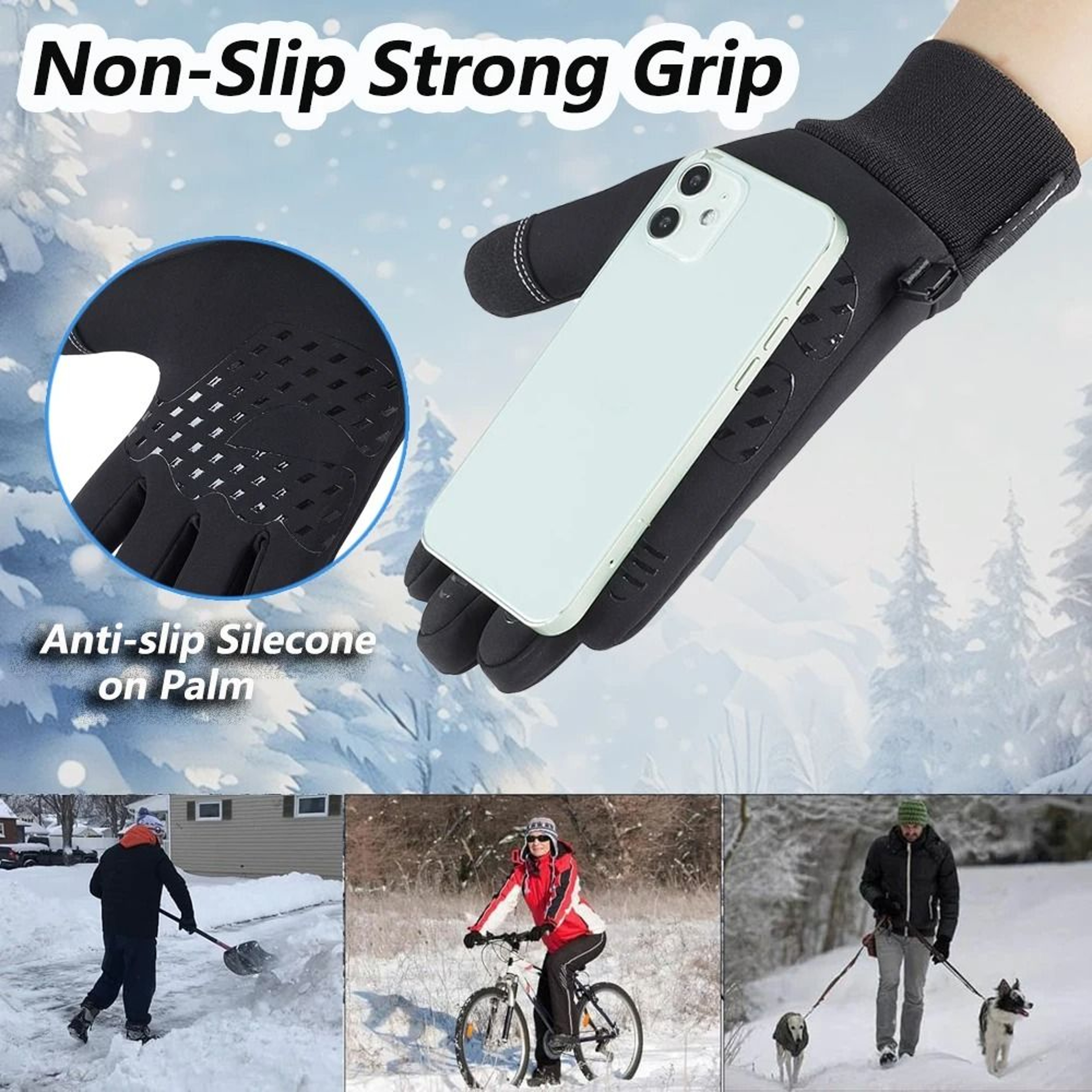 Thermal Fleece Touchscreen Winter Gloves 5
