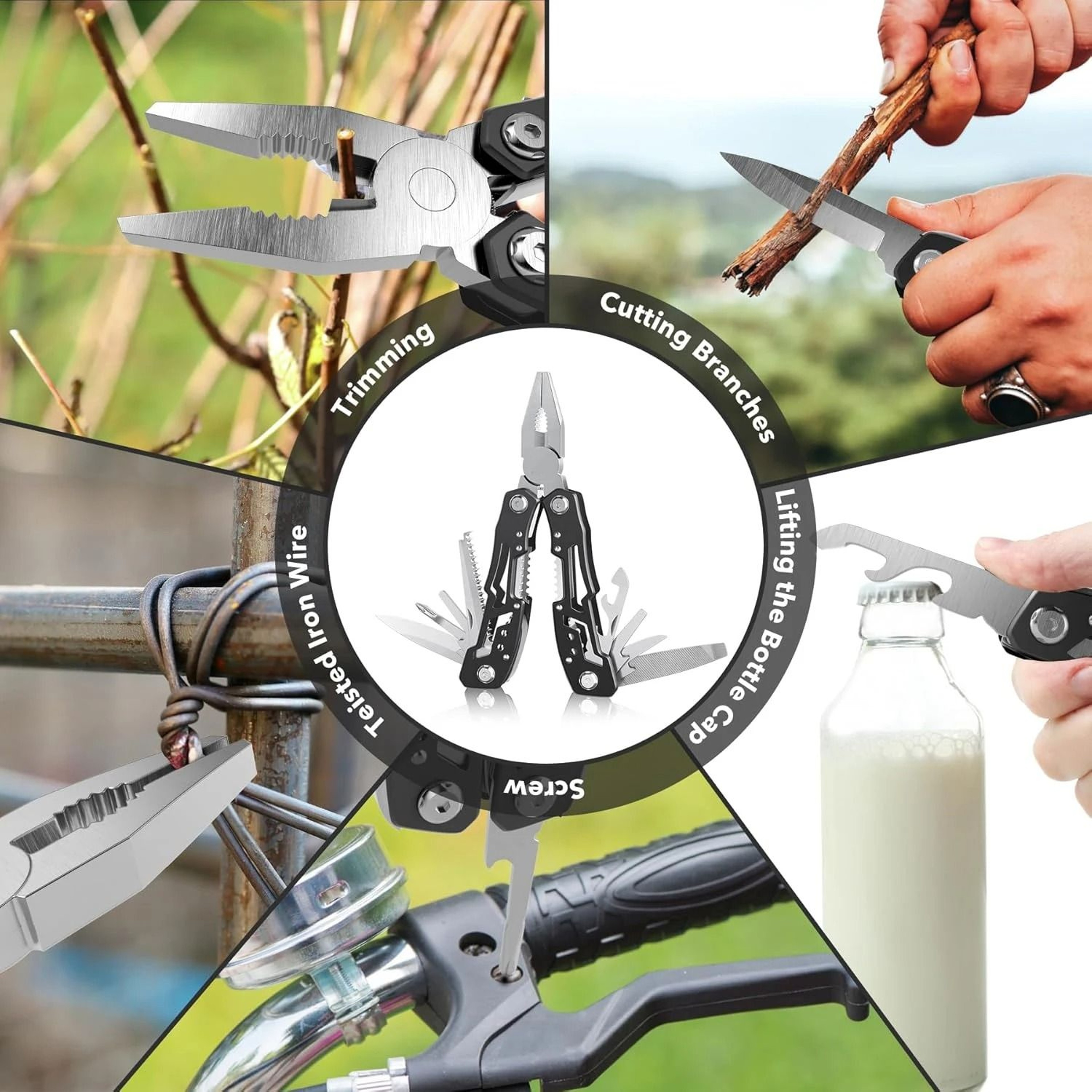 Portable 14In1 Stainless Steel Multifunction Survival Tool 4
