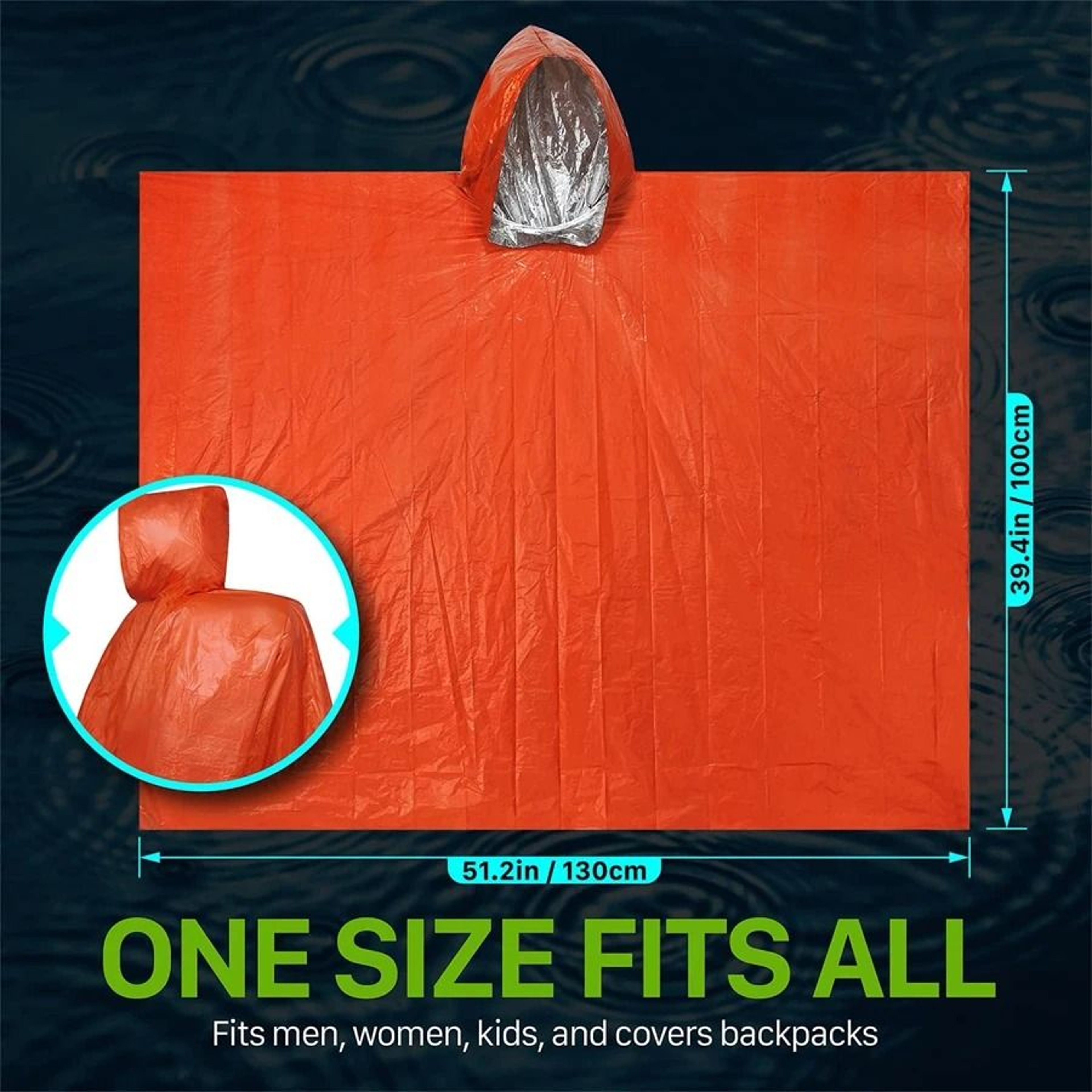 Emergency Thermal Survival Poncho 3