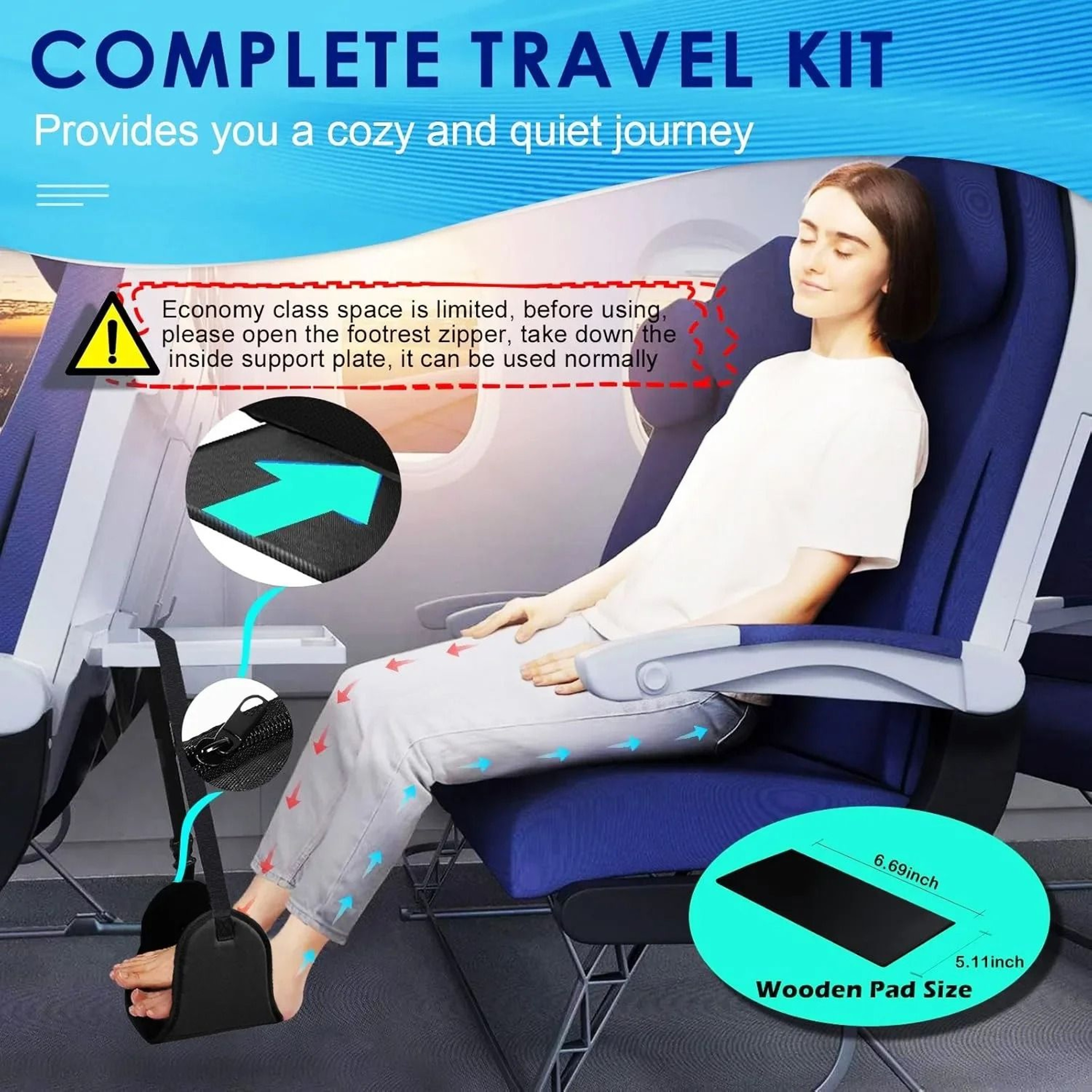 Professional Portable Travel Footrest With Detachable Support Plate 1