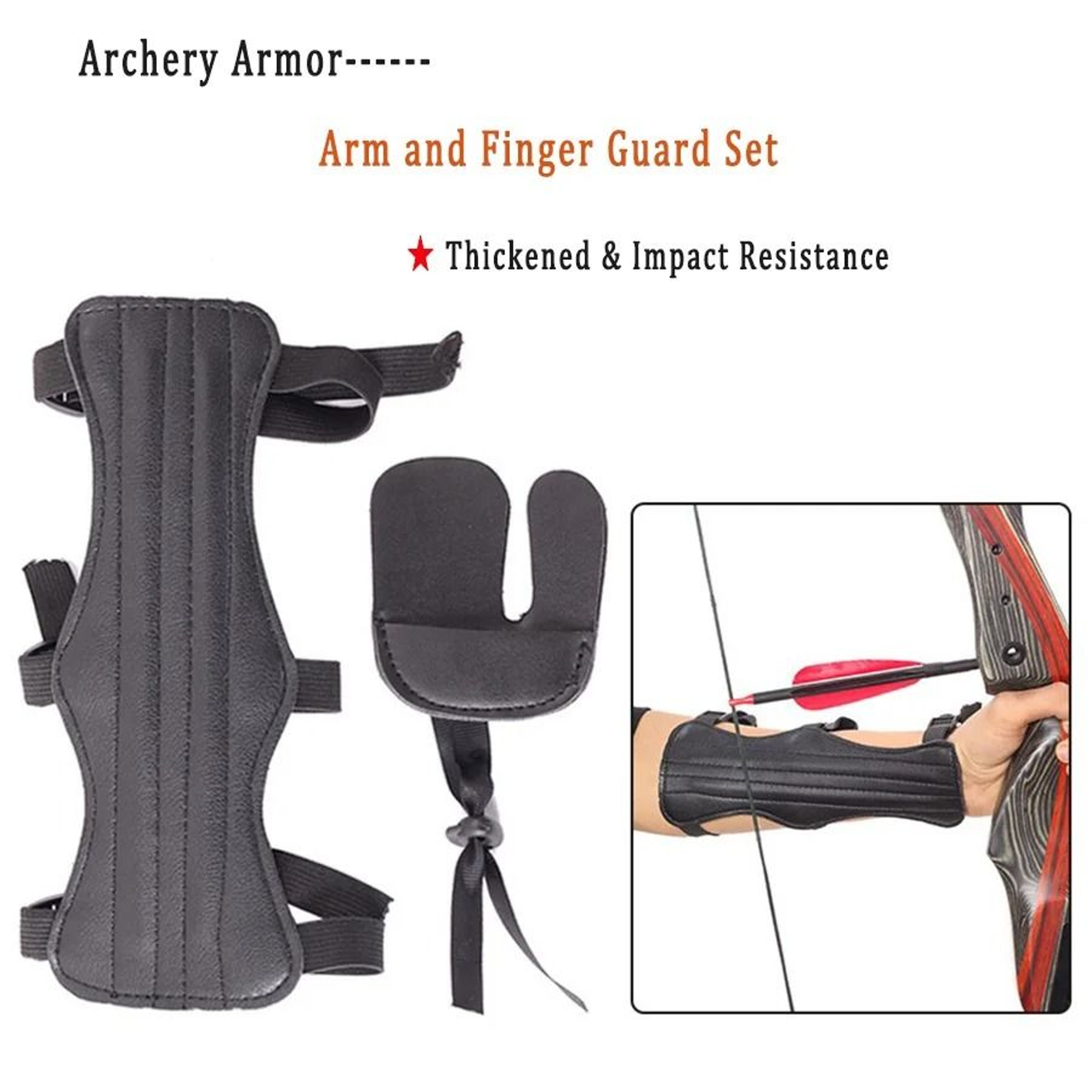 Professional Archery Protection Set Arm  Finger Guards 0