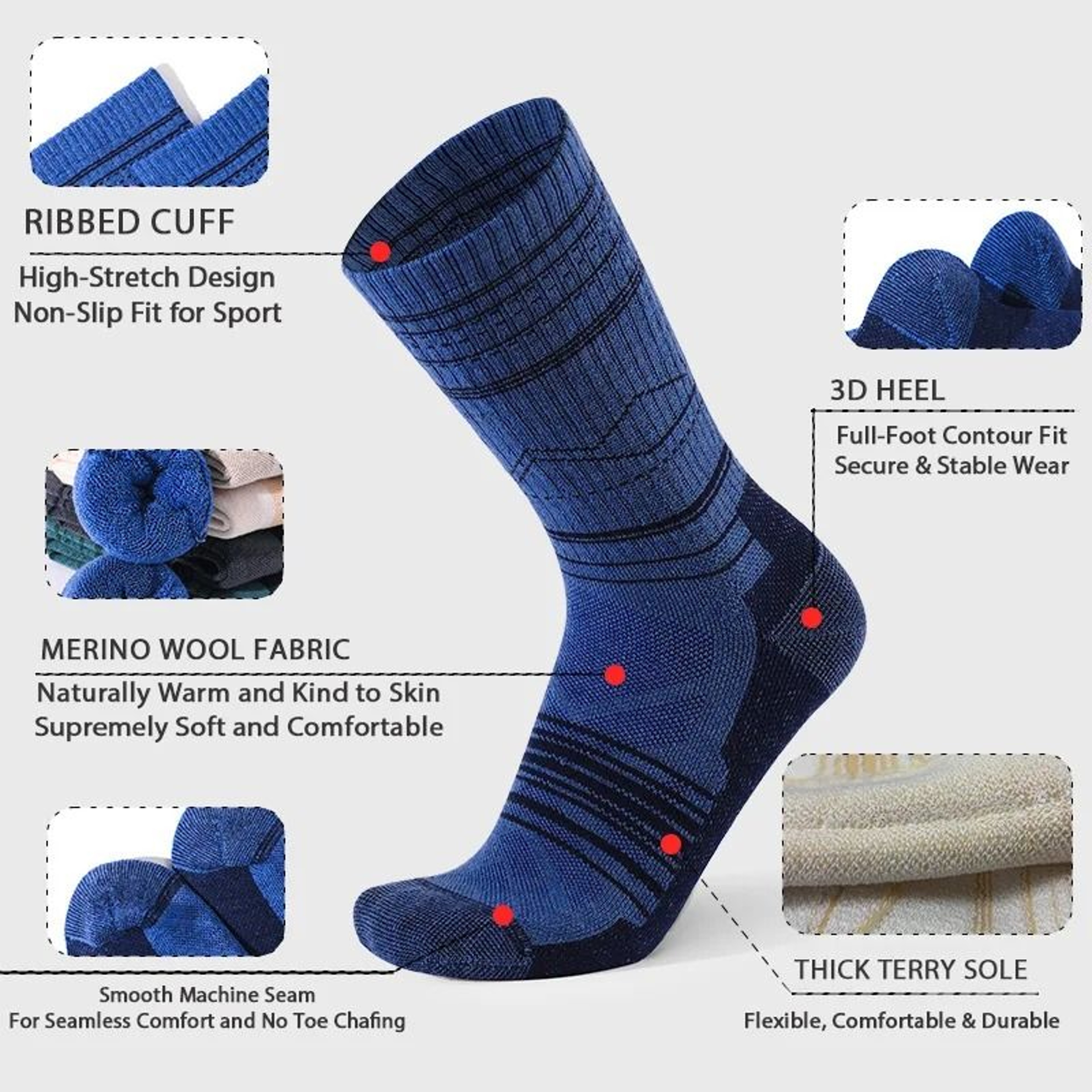 IndustrialStandard Merino Wool Hiking Socks 1