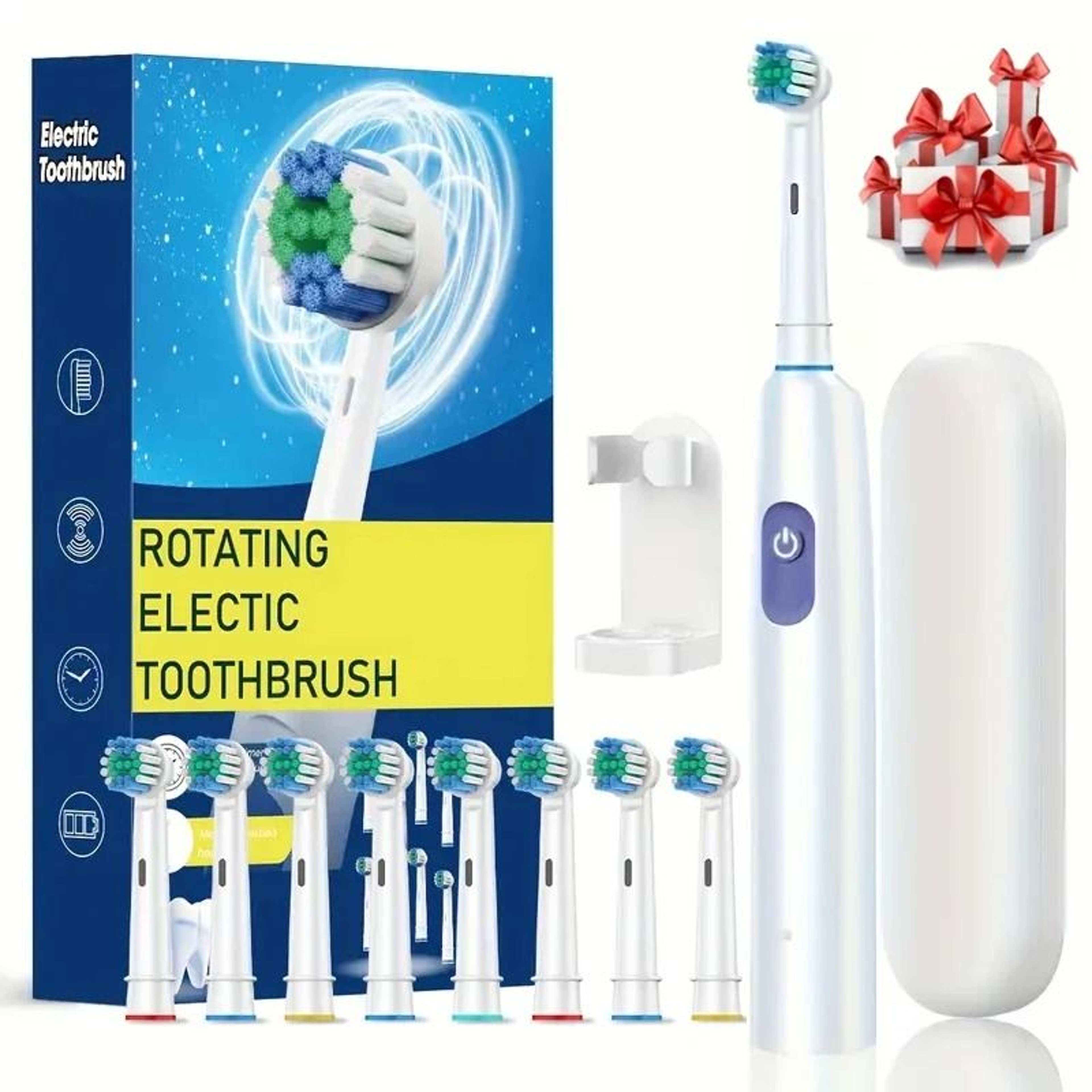 Rechargeable Rotary Electric Toothbrush For Adults 8