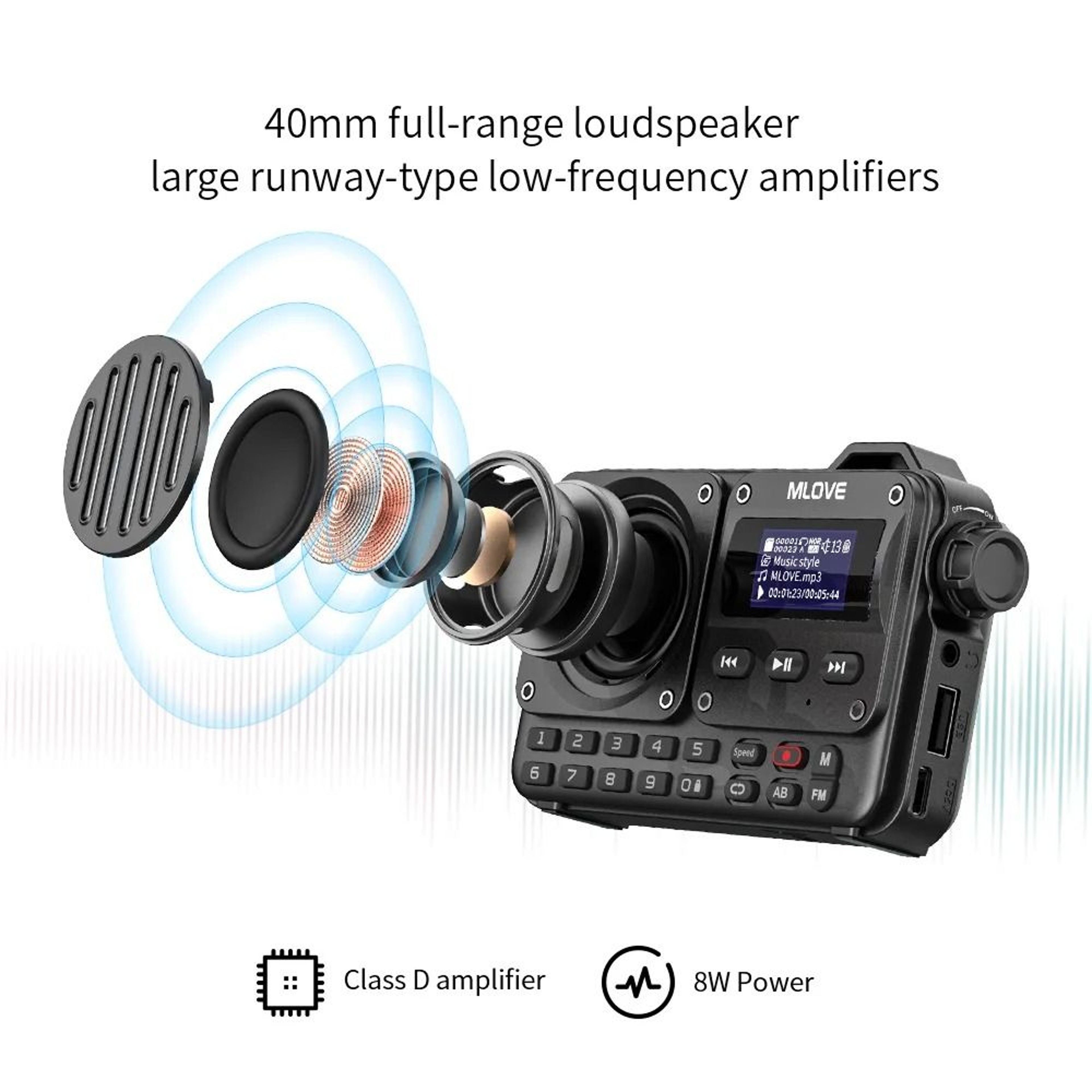 MLOVE BV800 SuperPortable Bluetooth Speaker With FM Radio 1