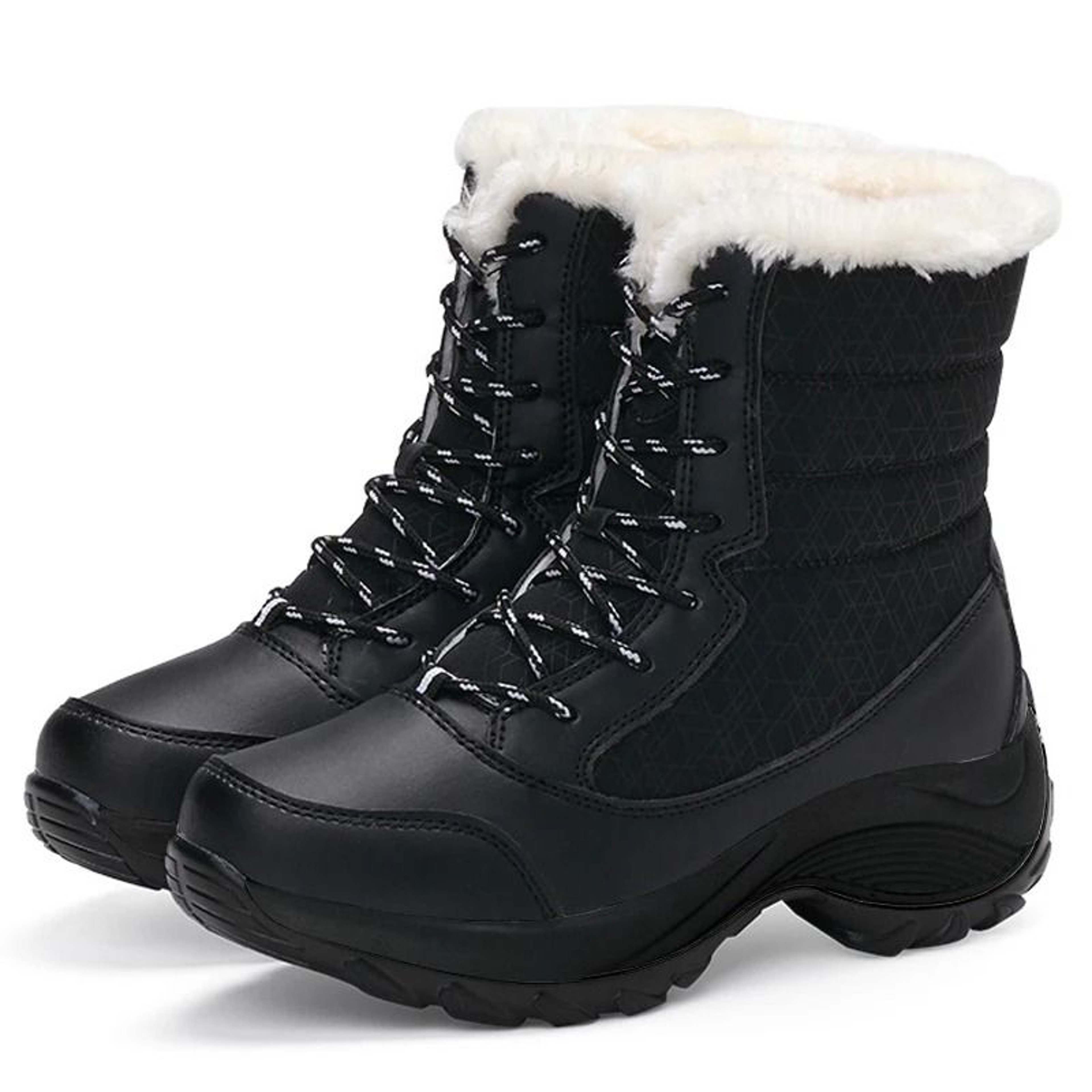 Waterproof Ankle Platform Snow Boots With Warm Fur Lining 10