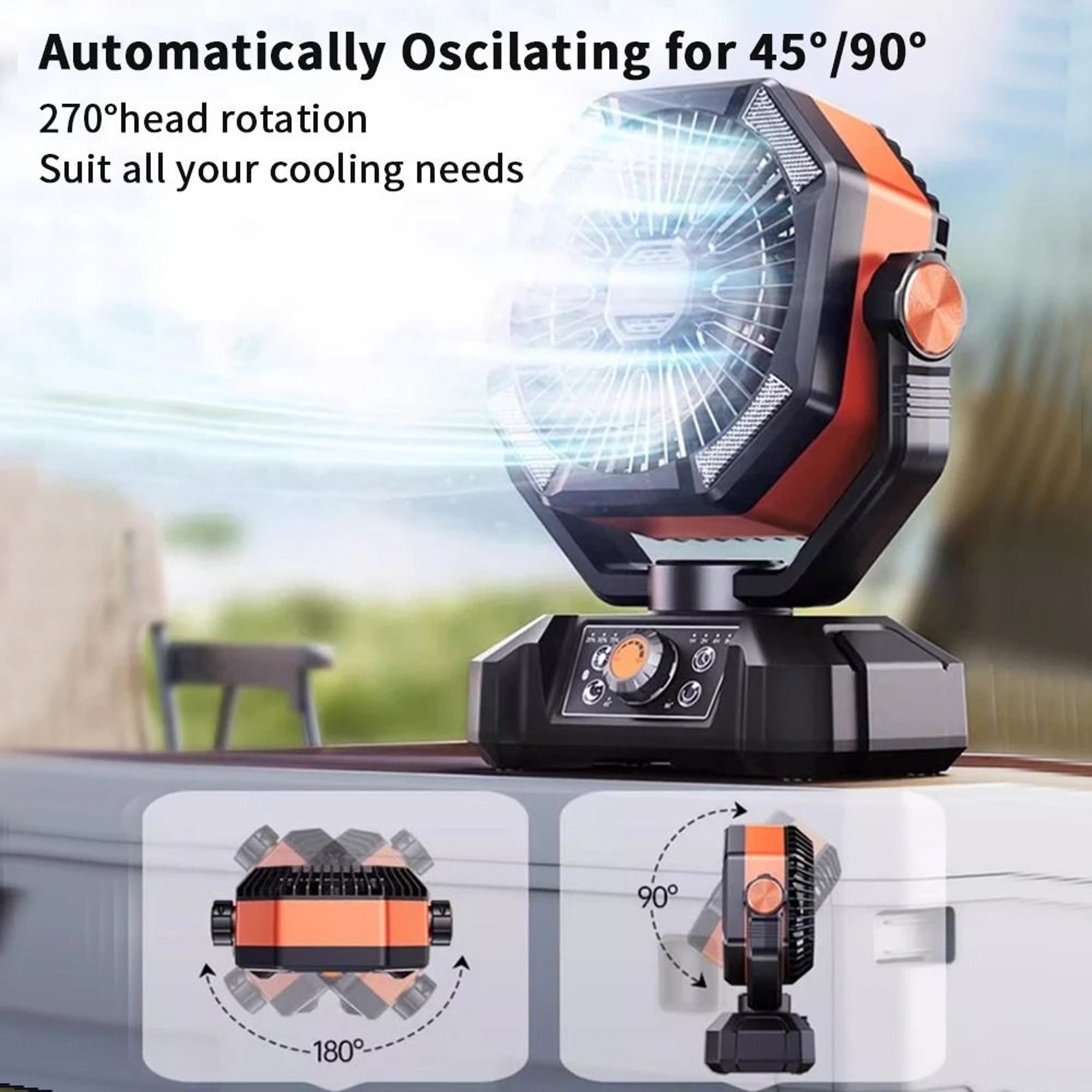 20000mAh Battery Camping Fan With LED Lantern 1