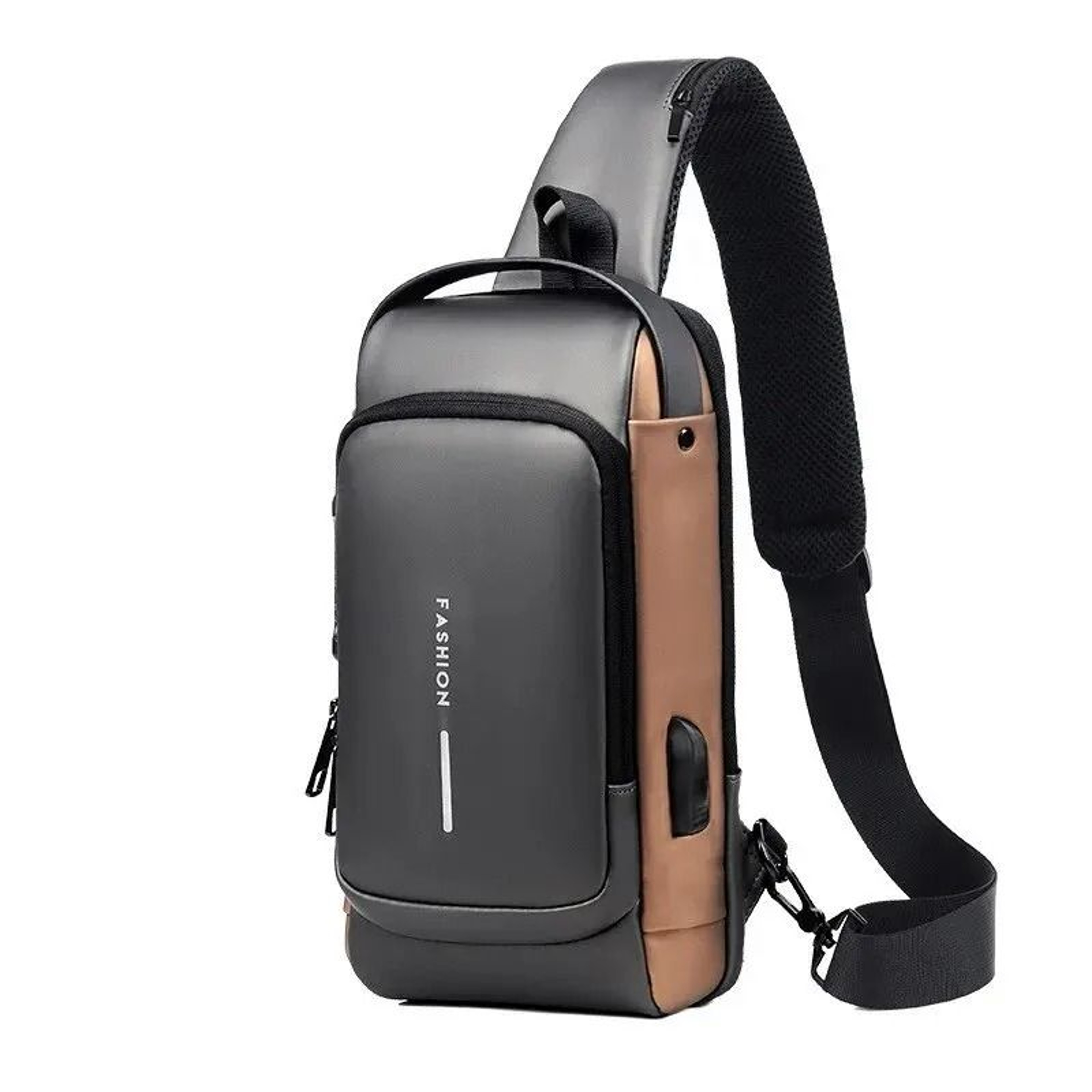 AntiTheft PU Leather Mens Crossbody Chest Bag 6