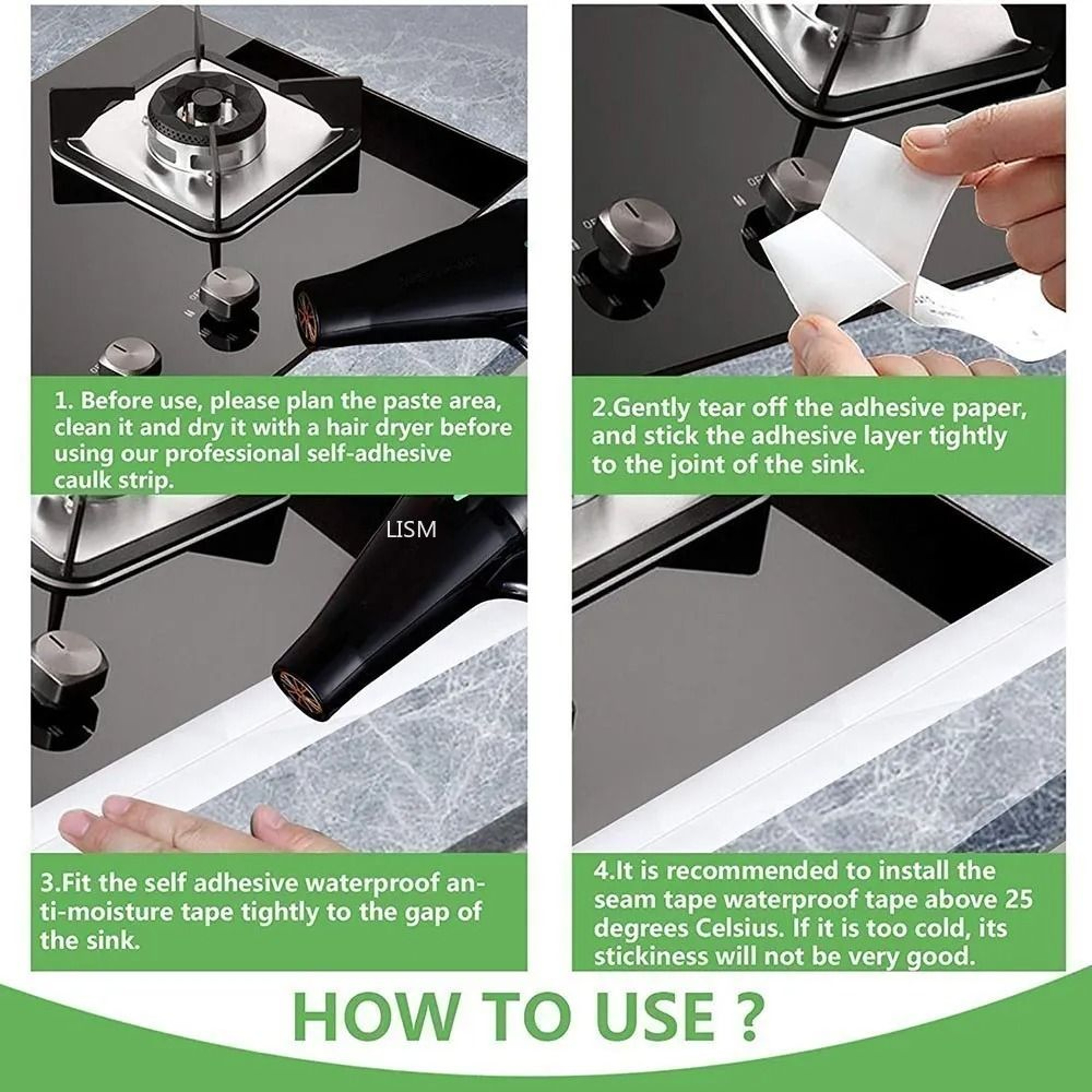 Waterproof PVC Bathroom And Kitchen Sealing Tape 2