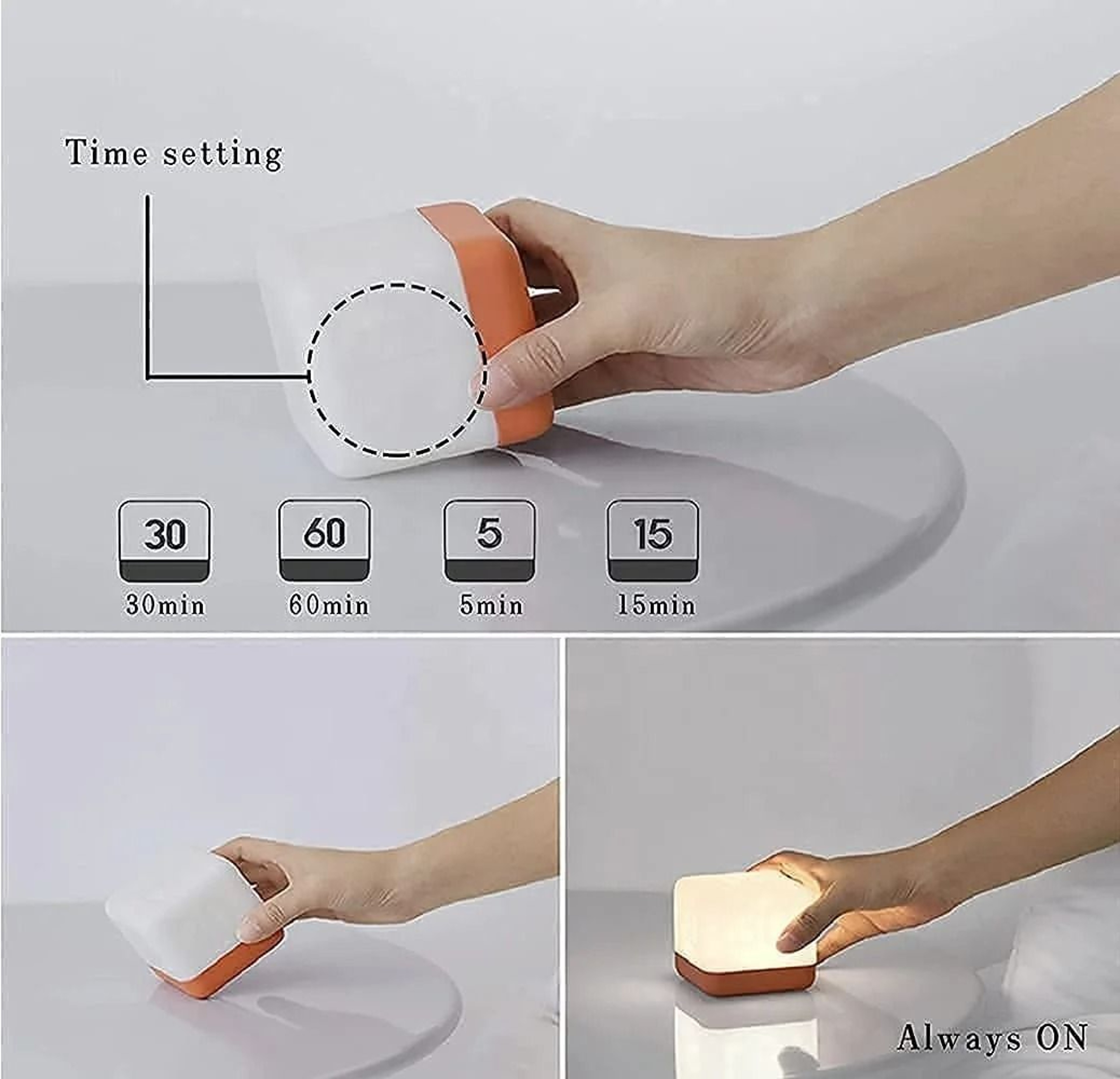 Cube LED Flip Timer Night Light 1