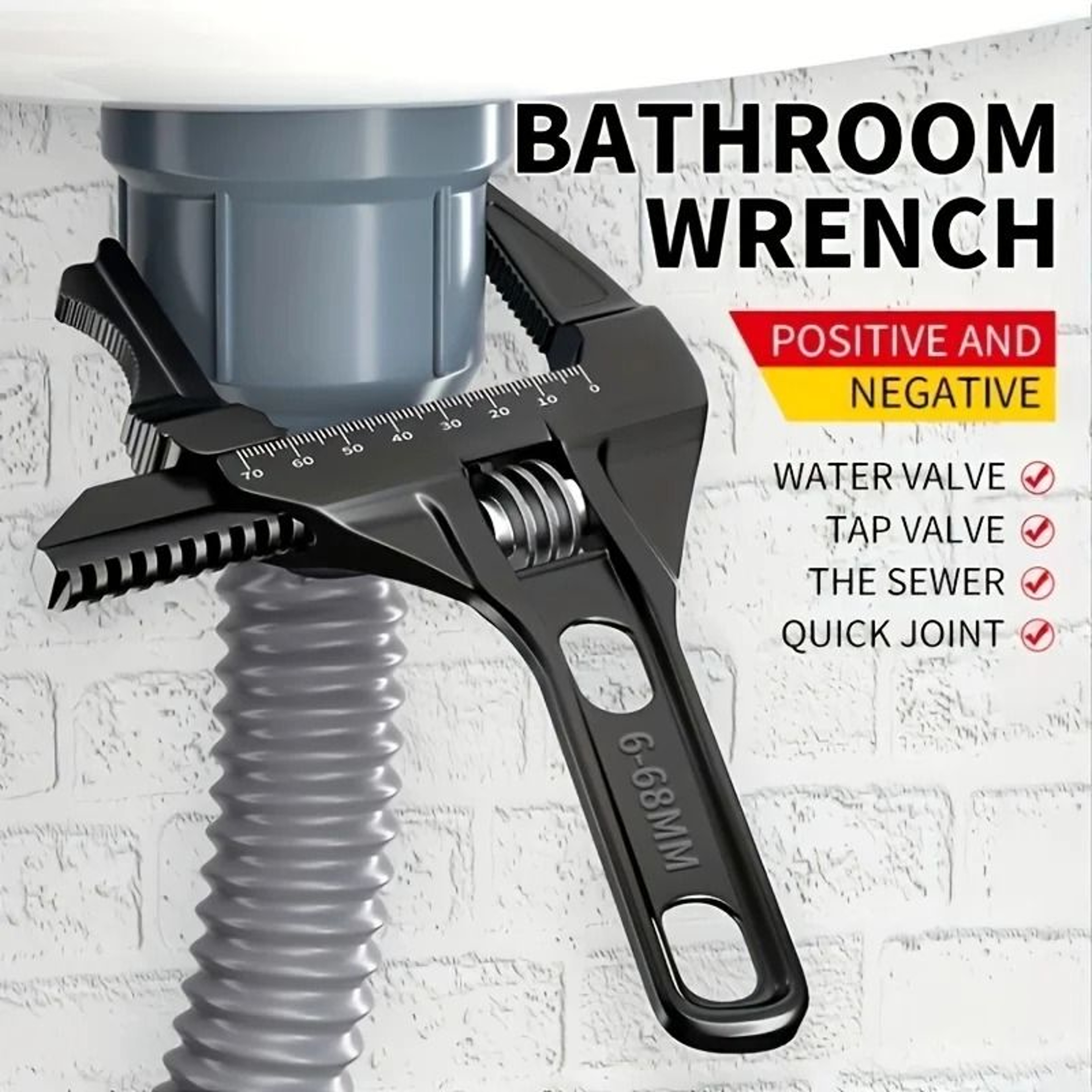IndustrialStandard Adjustable Bathroom Sanitary Wrench 0