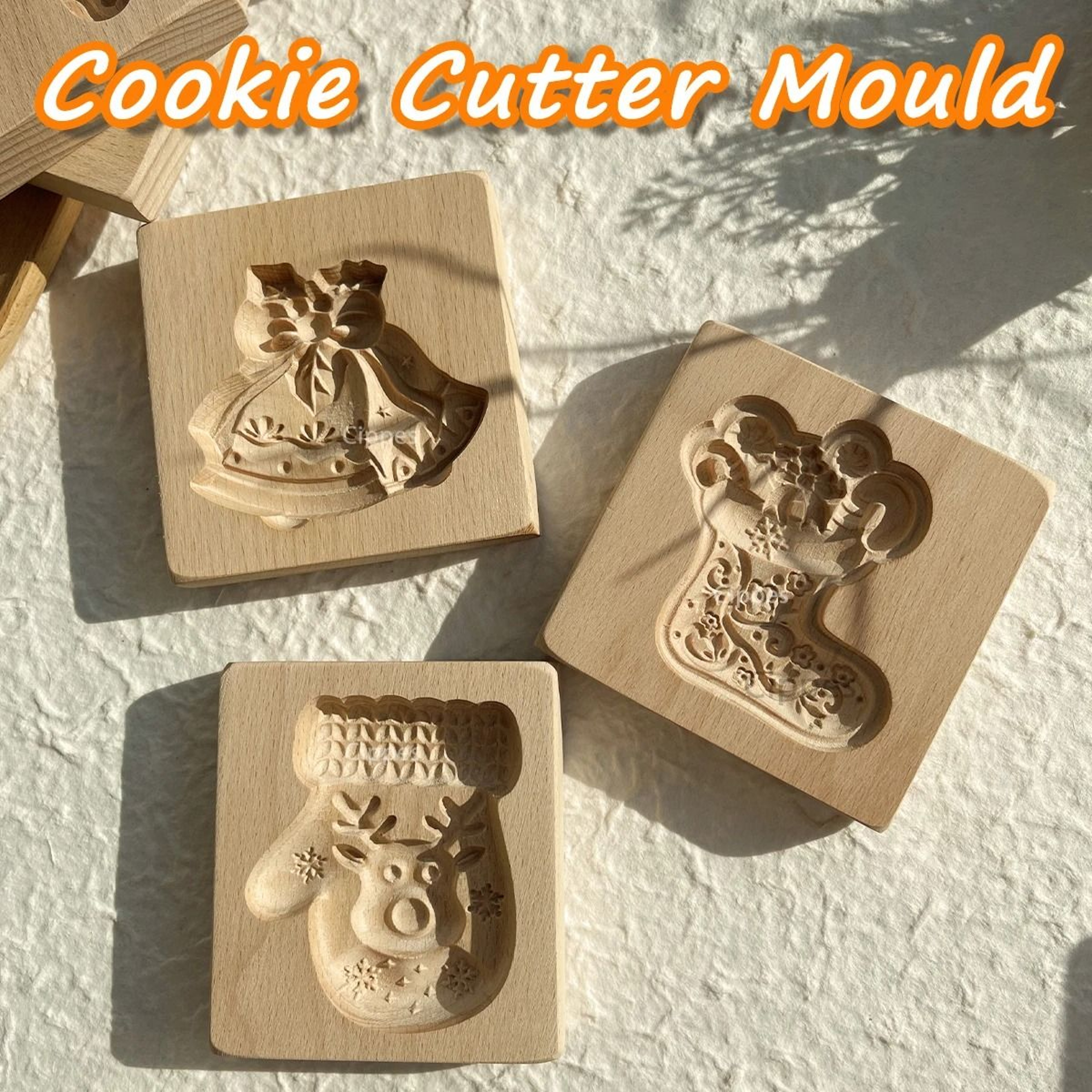 Christmas 3D Engraved Wooden Cookie Mold 0