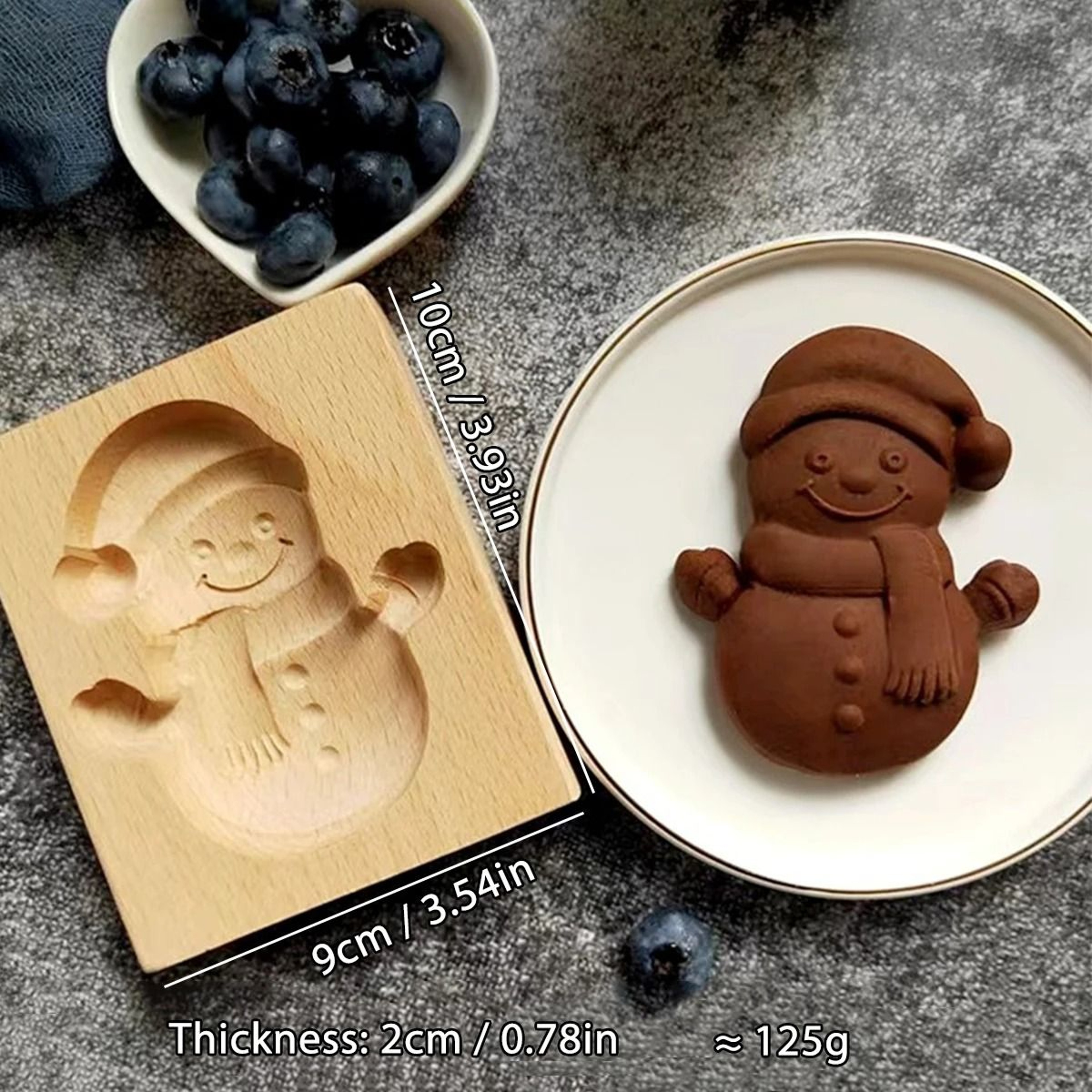 Christmas 3D Engraved Wooden Cookie Mold 13