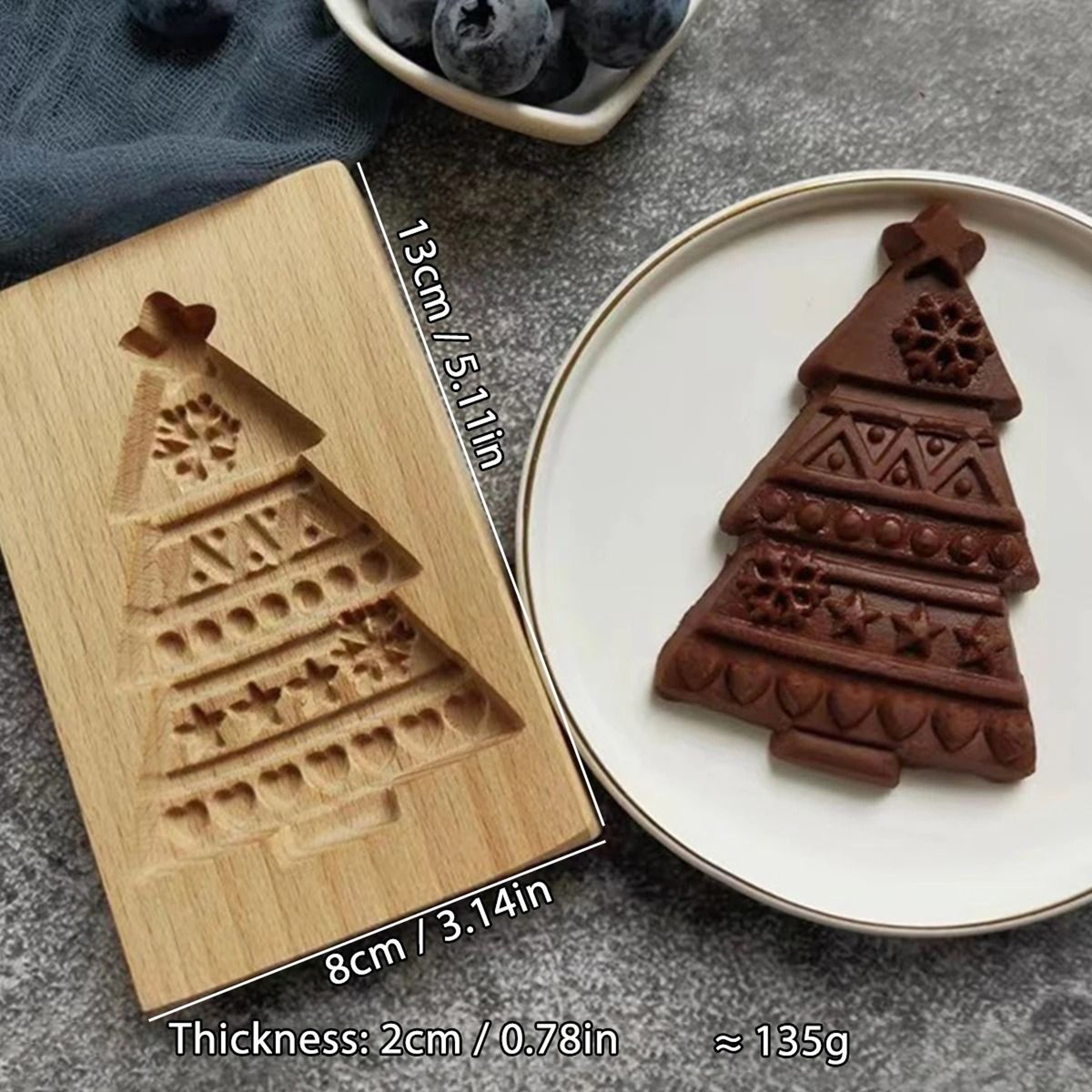 Christmas 3D Engraved Wooden Cookie Mold 14