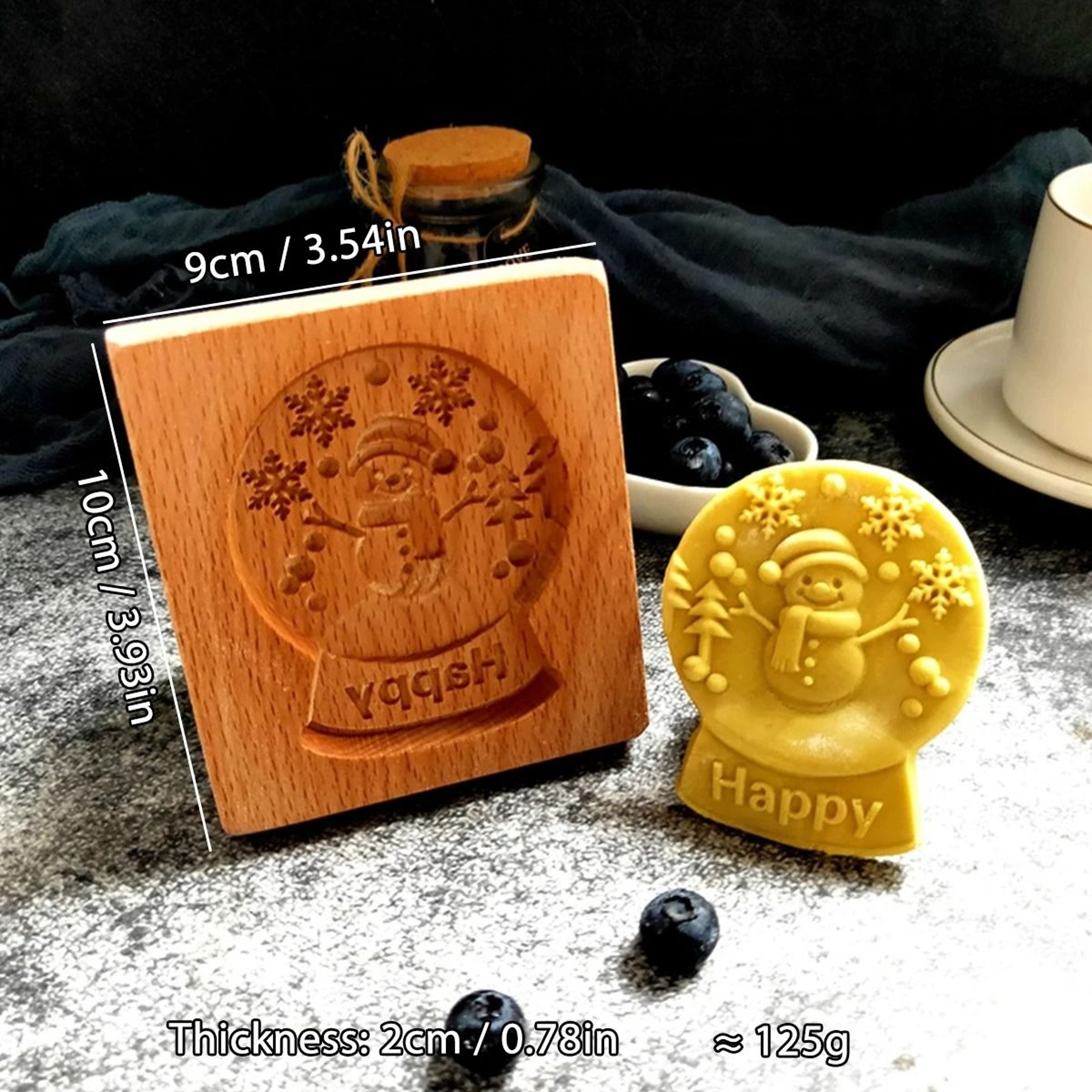 Christmas 3D Engraved Wooden Cookie Mold 16