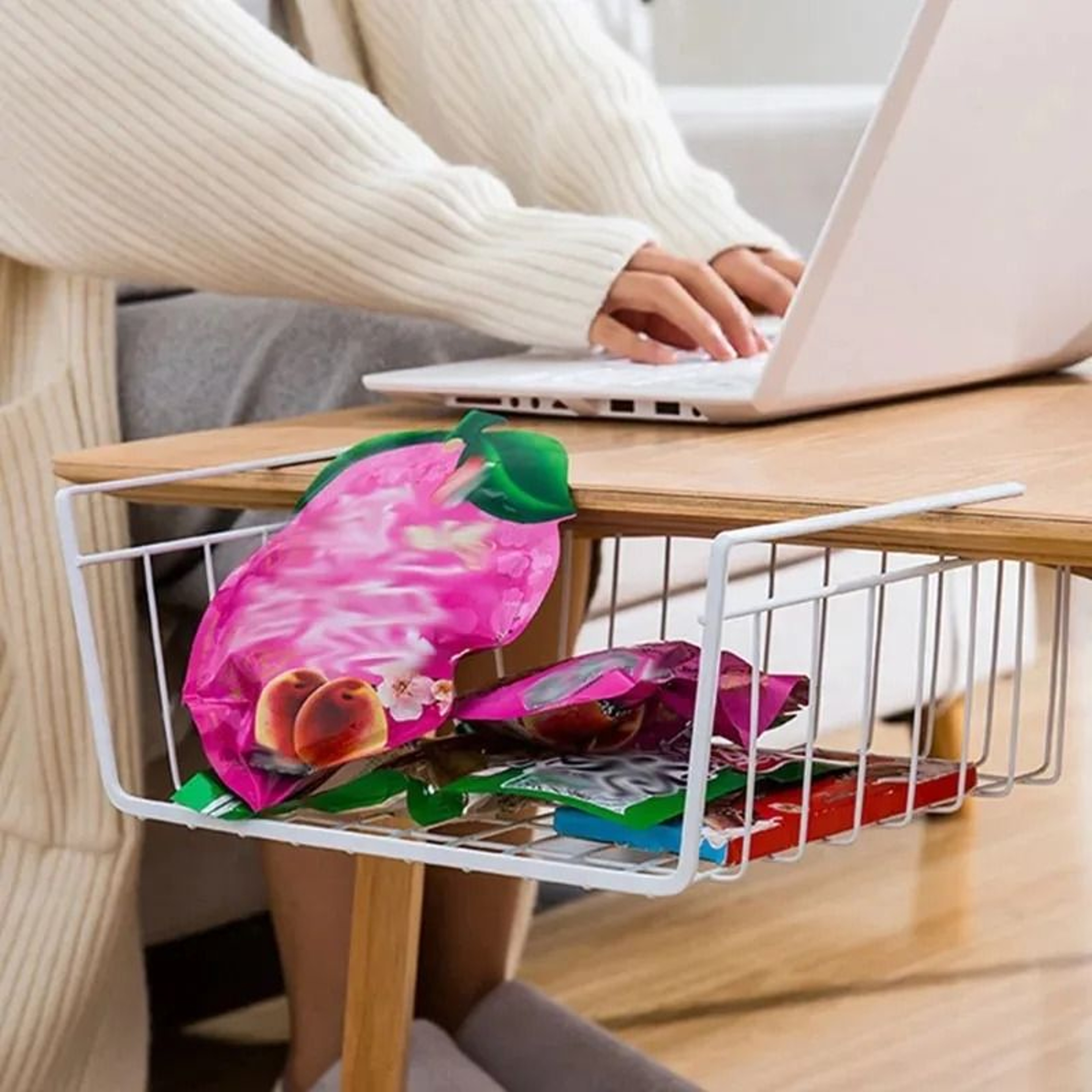 MultiFunctional UnderShelf Hanging Wire Basket 3