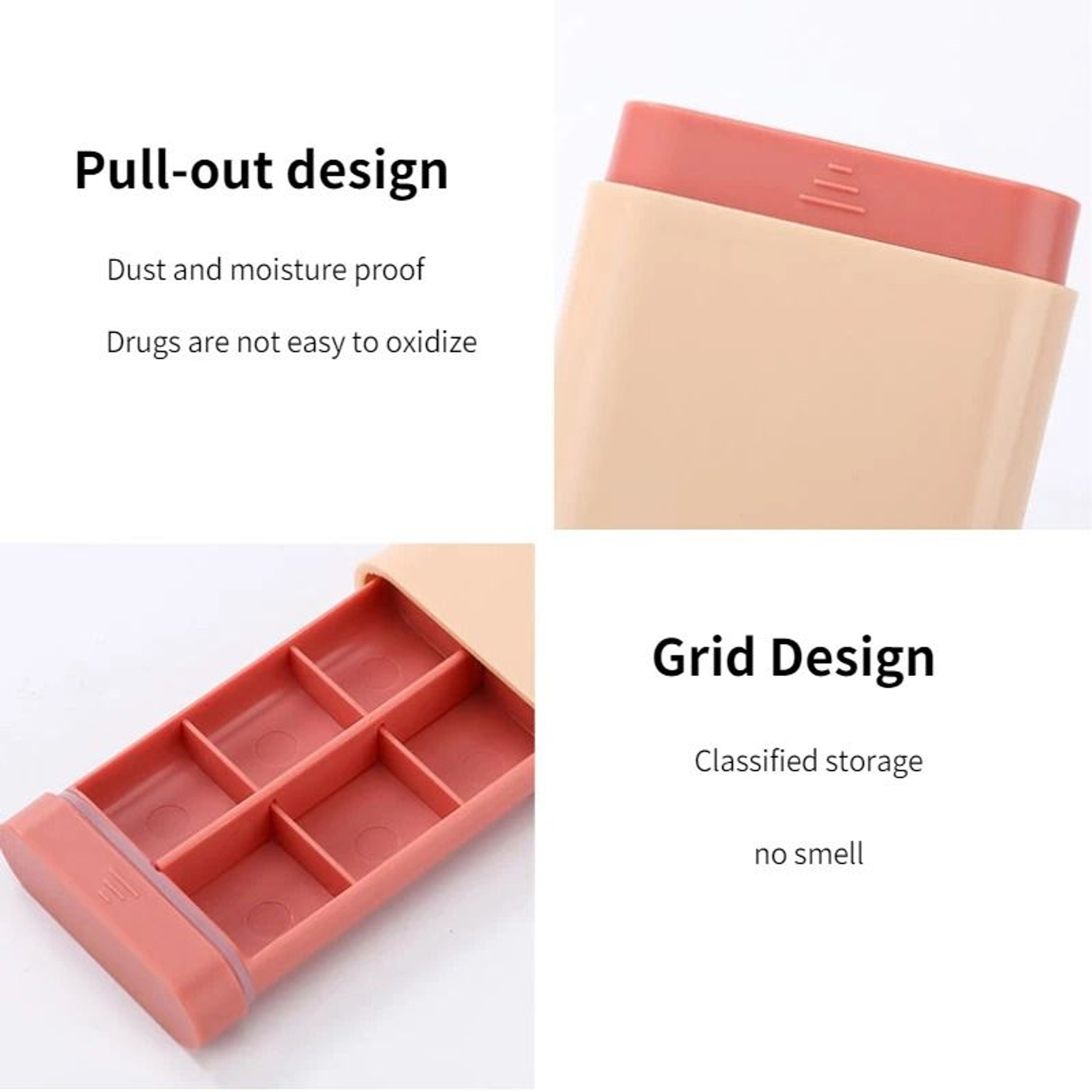 Mini Portable 6Grid Travel Vitamin Box 4