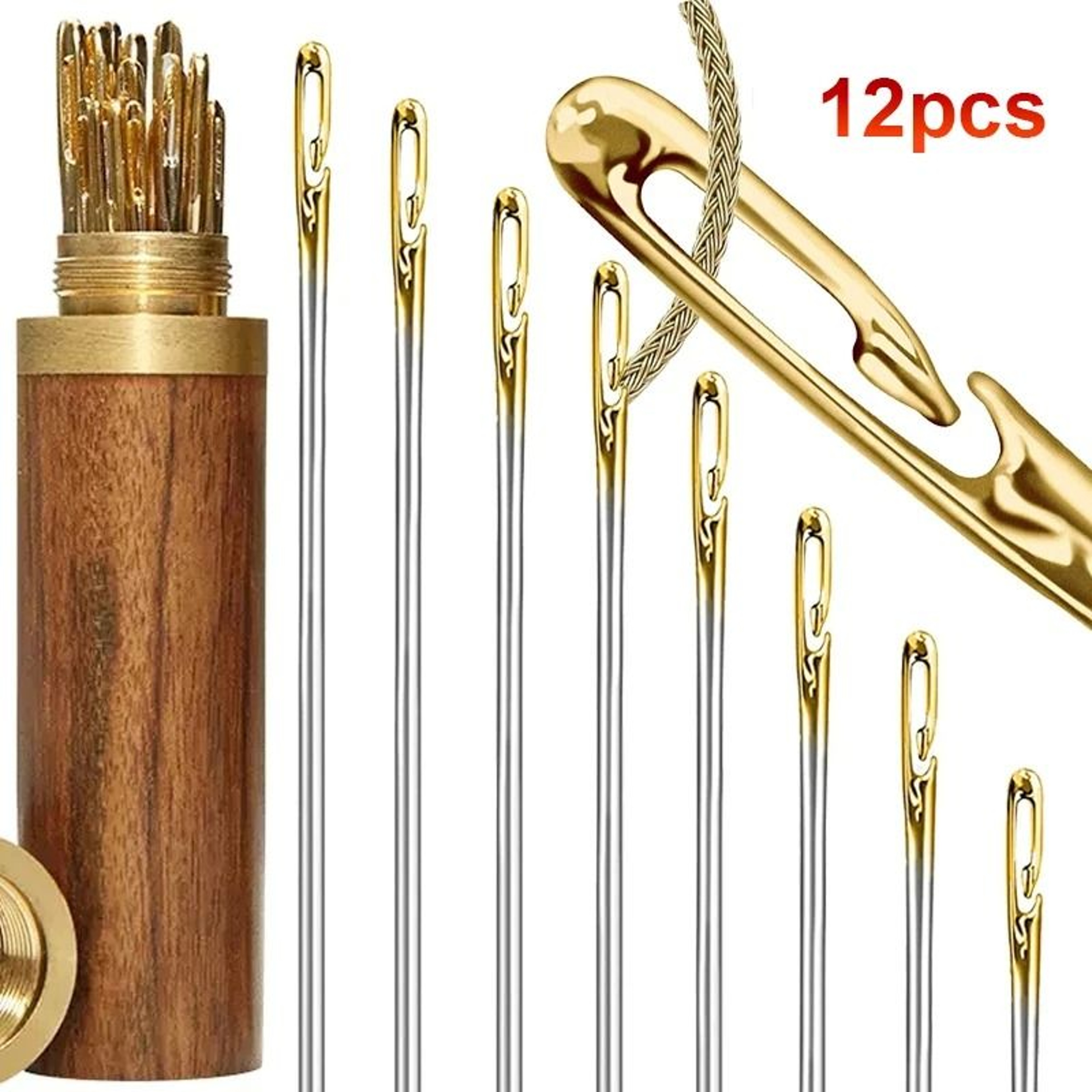 12Piece Stainless Steel SideHole Blind Needles 0