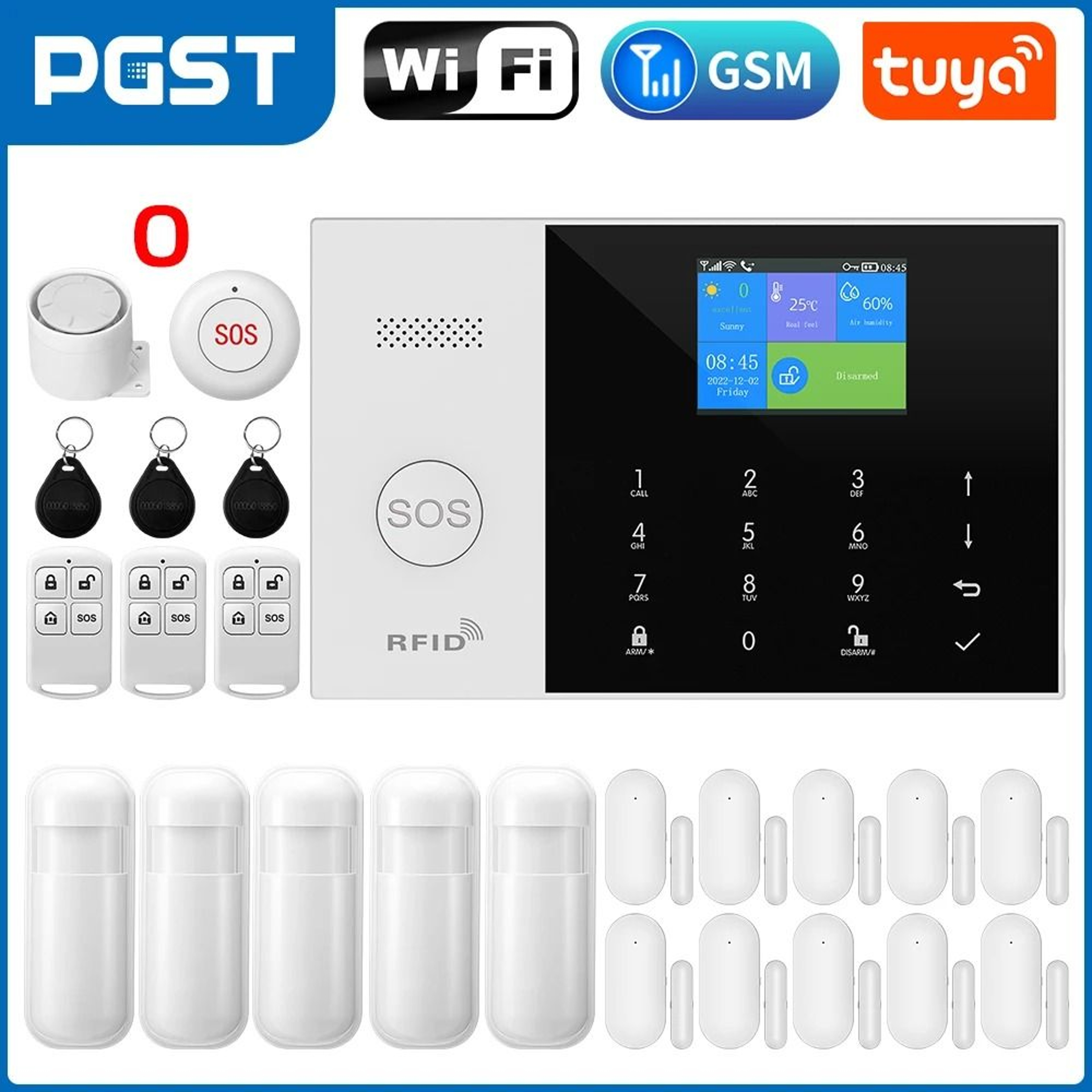 PGST Residential Tuya Smart GSM  WiFi Home Alarm System 12