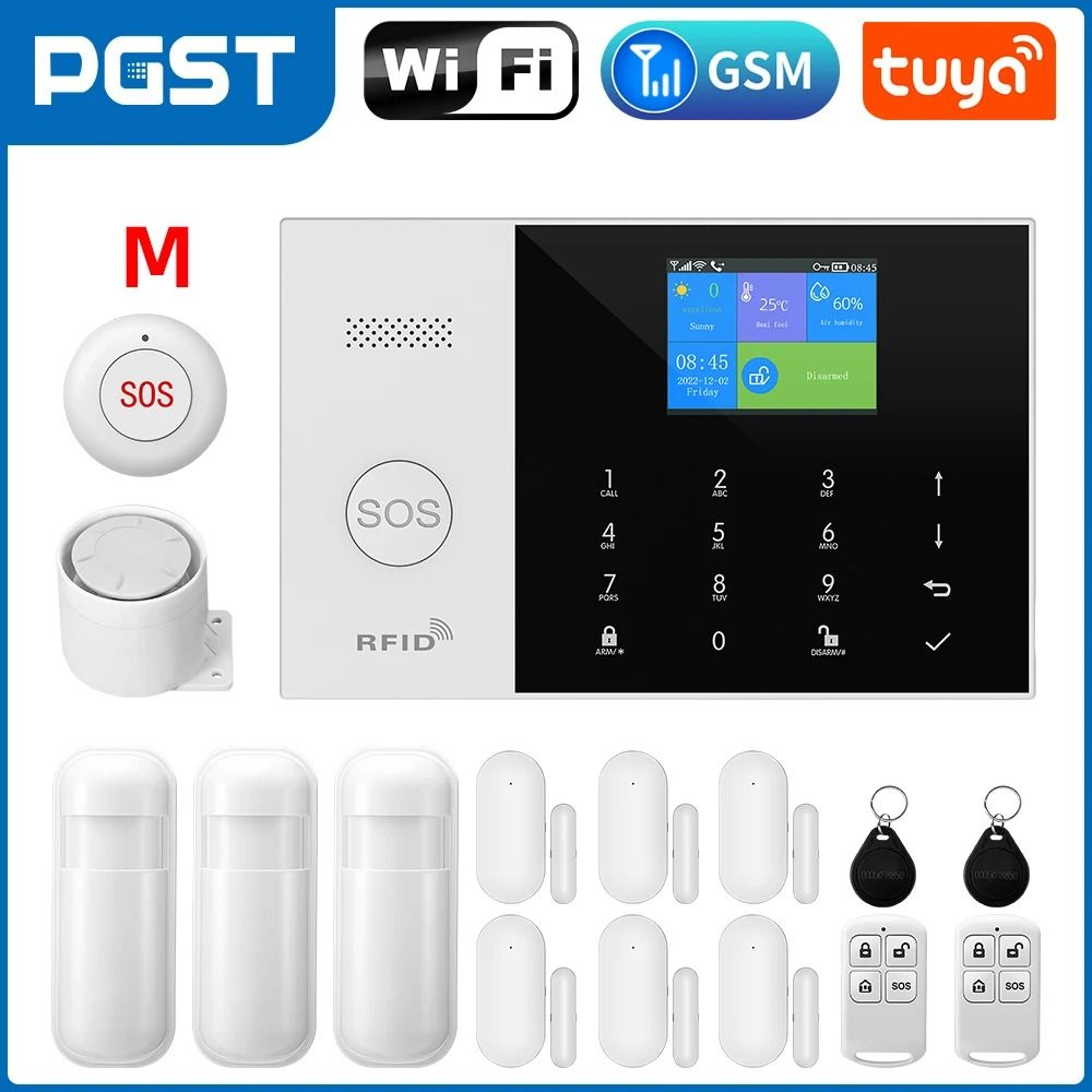 PGST Residential Tuya Smart GSM  WiFi Home Alarm System 13