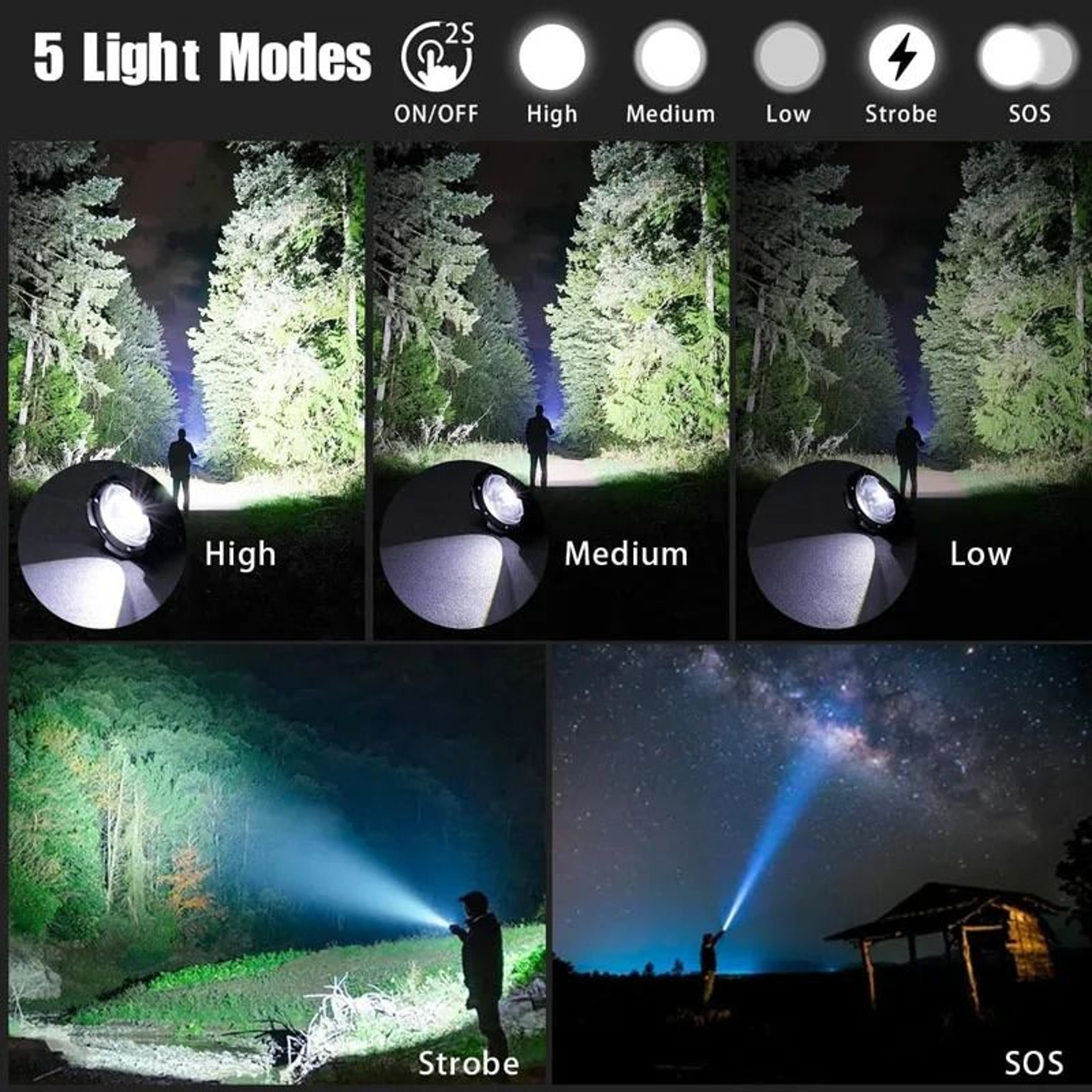 HighPower Rechargeable LED Tactical Flashlight 1