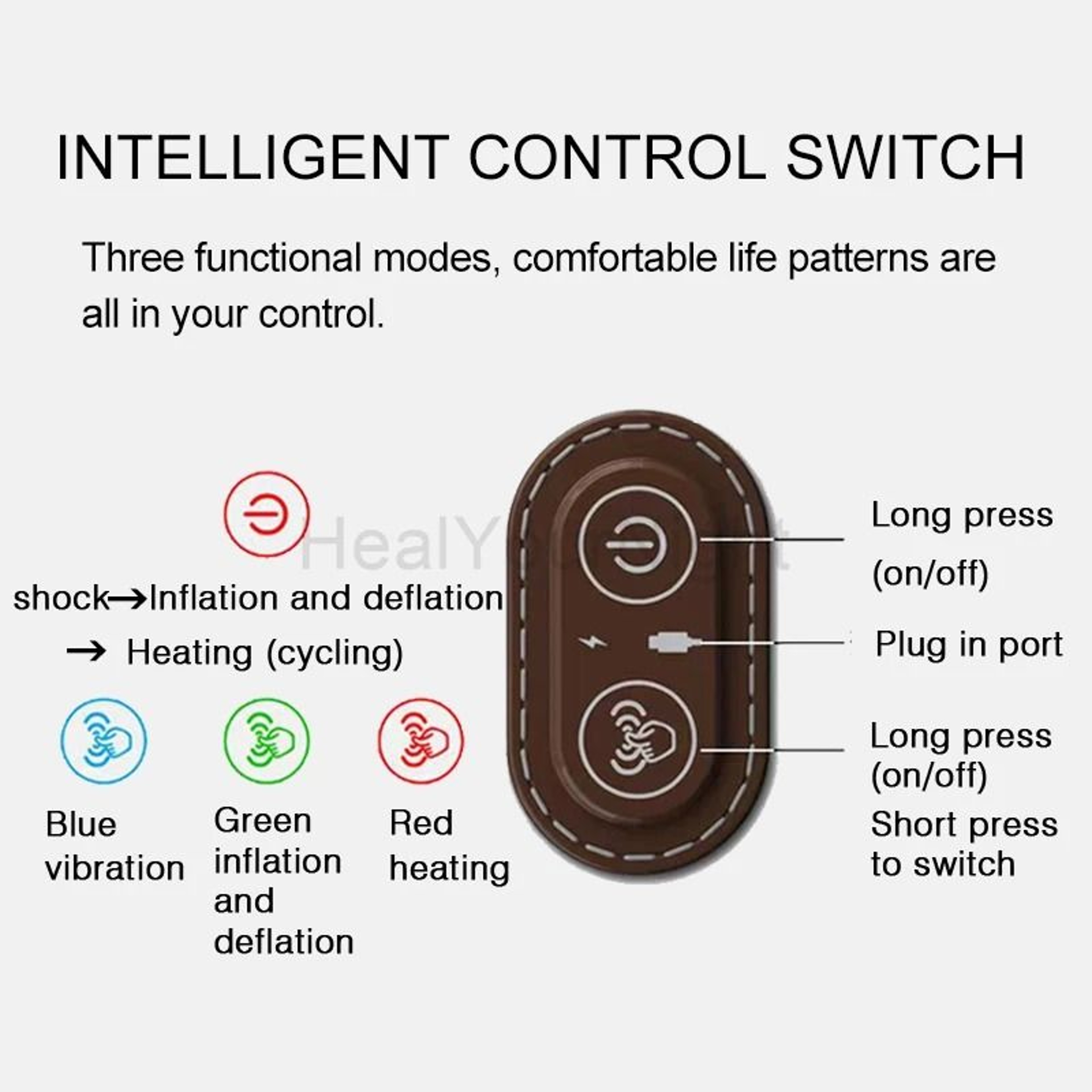 Electric Memory Foam Neck  Back Traction Massage Pillow 1